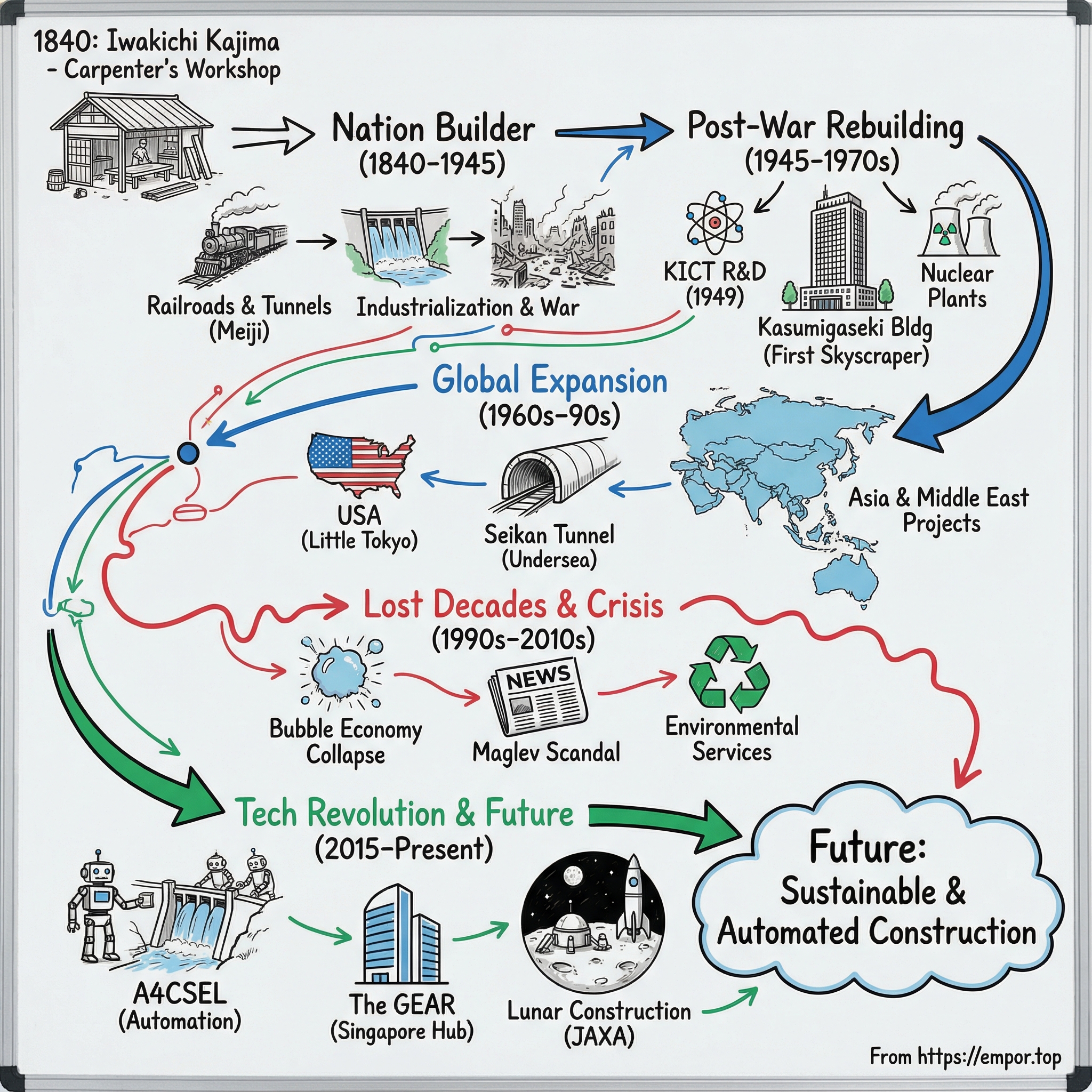 Kajima Corp. visual story map