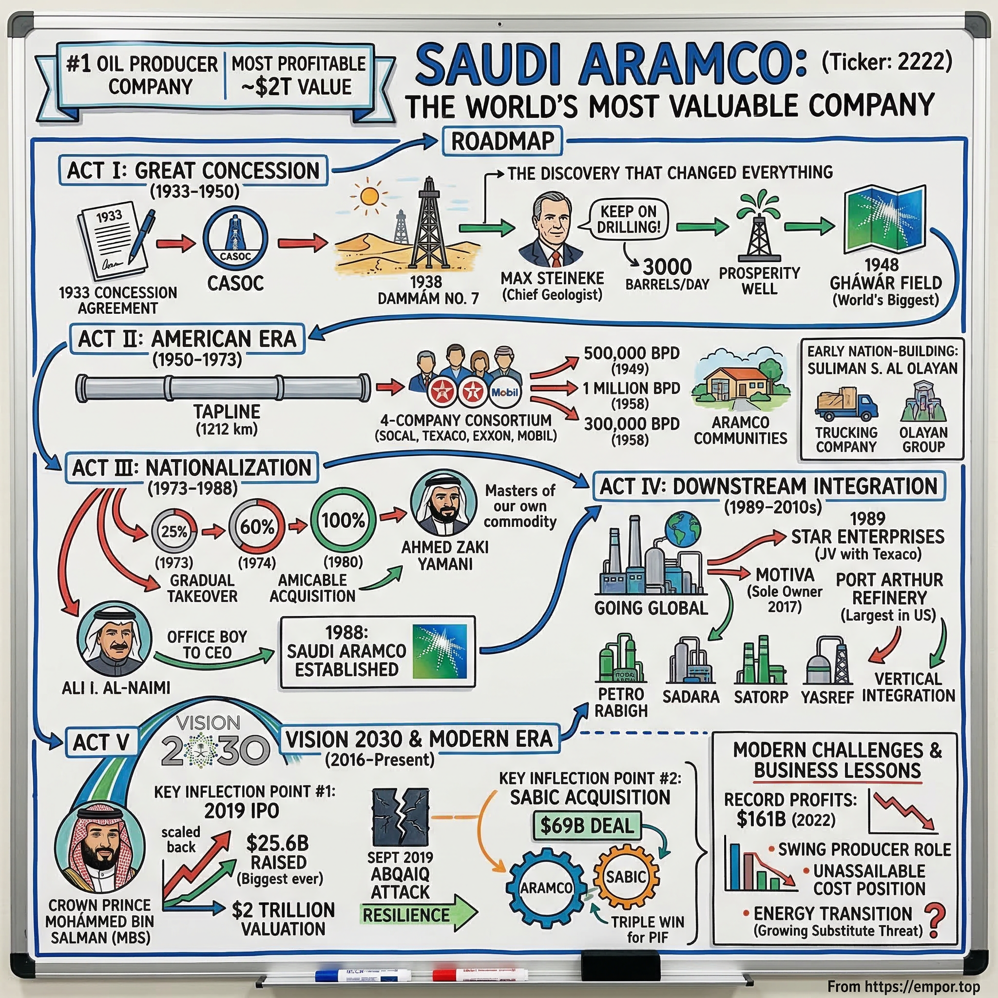 Saudi Arabian Oil Company (Aramco) visual story map