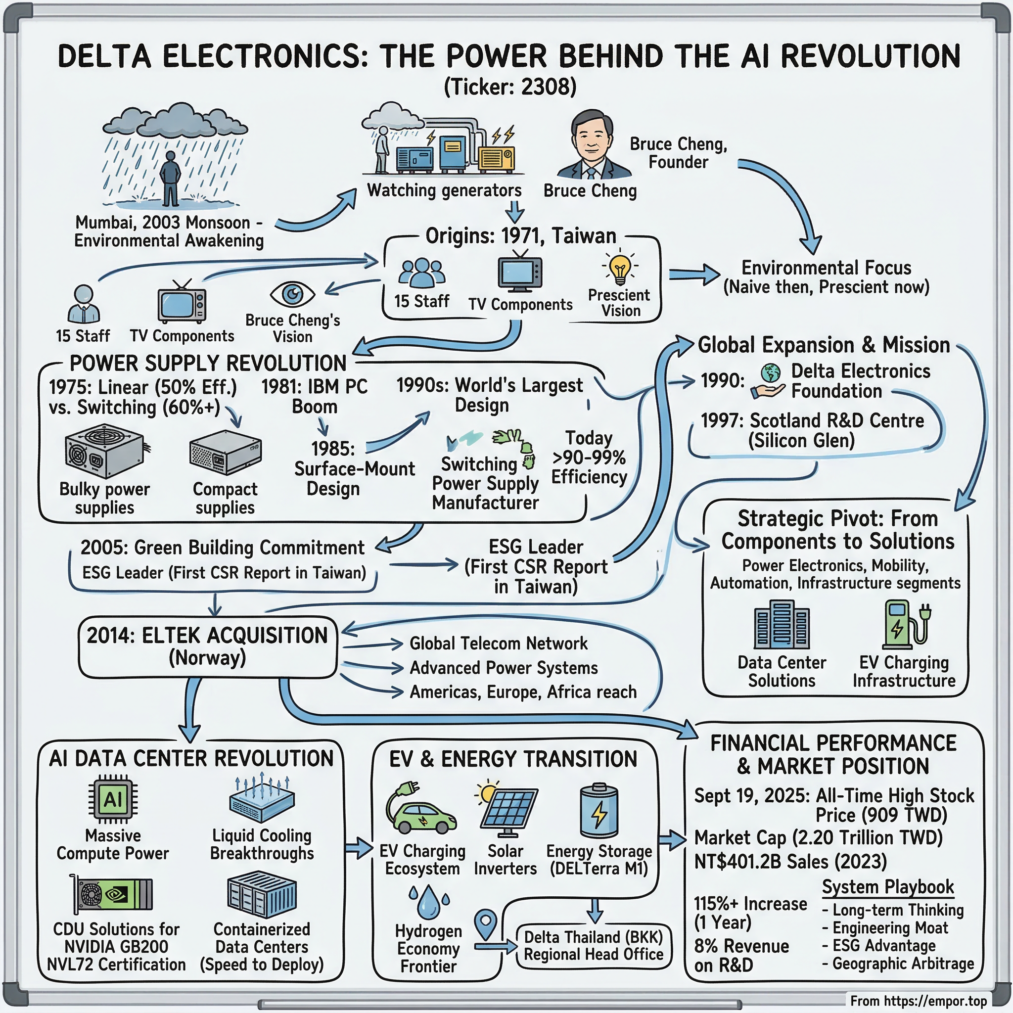Delta Electronics visual story map