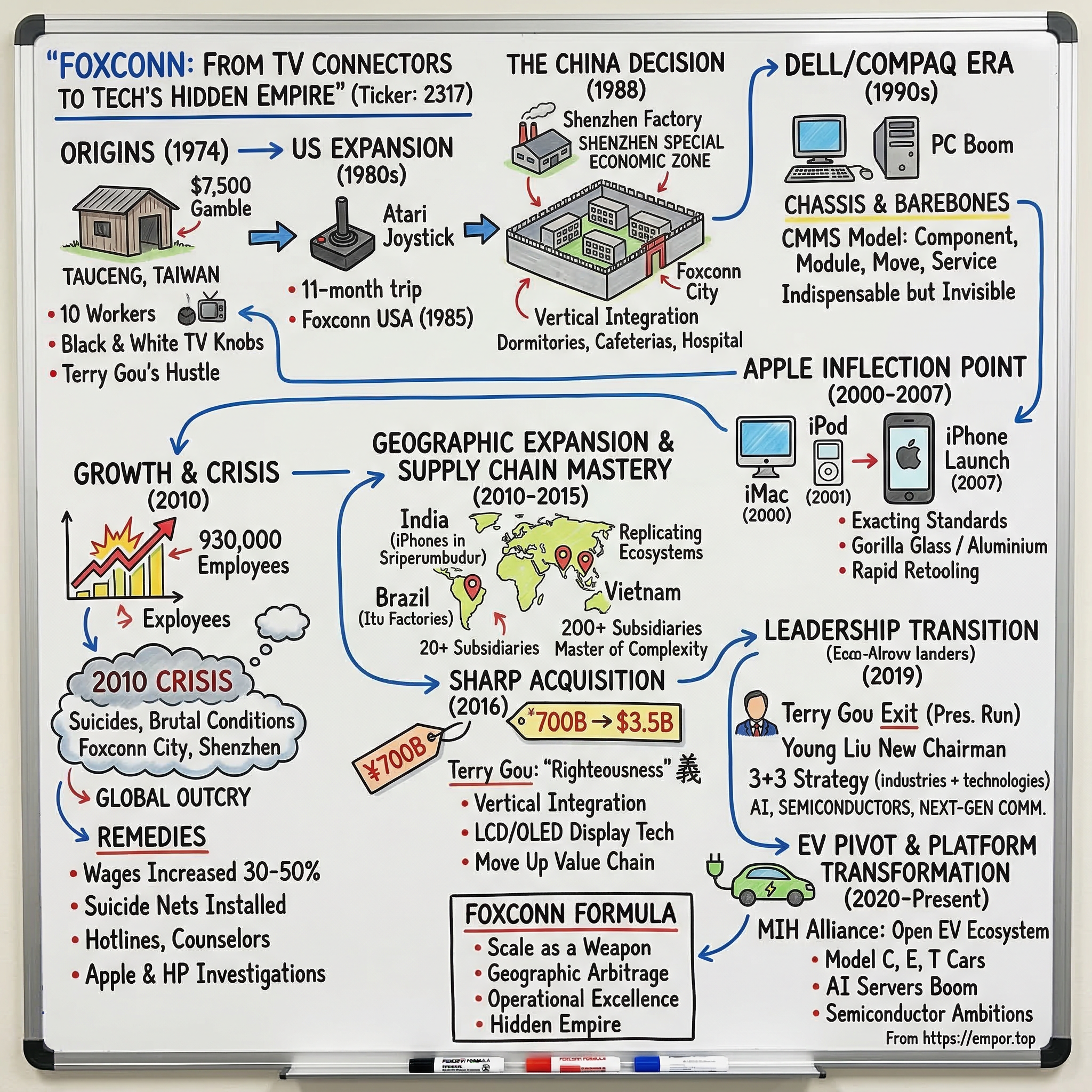 Hon Hai Precision (Foxconn) visual story map