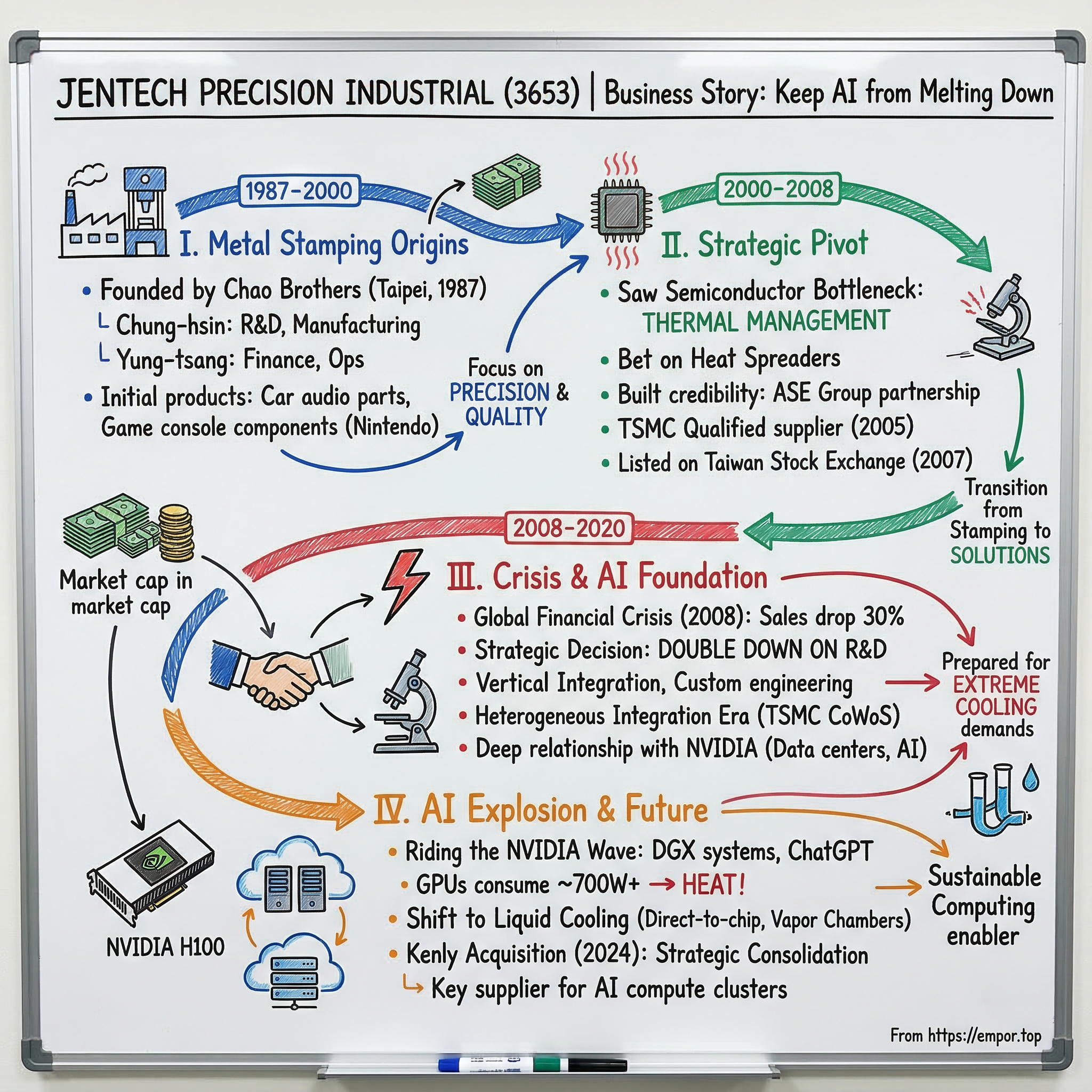 Jentech Precision Industrial visual story map