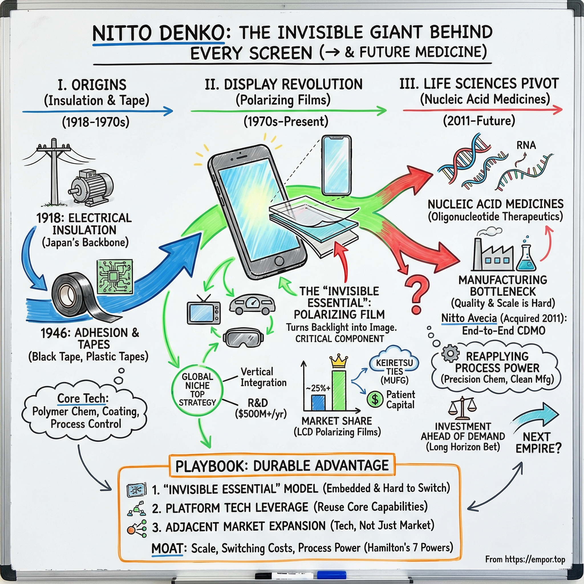 Nitto Denko Corp. visual story map