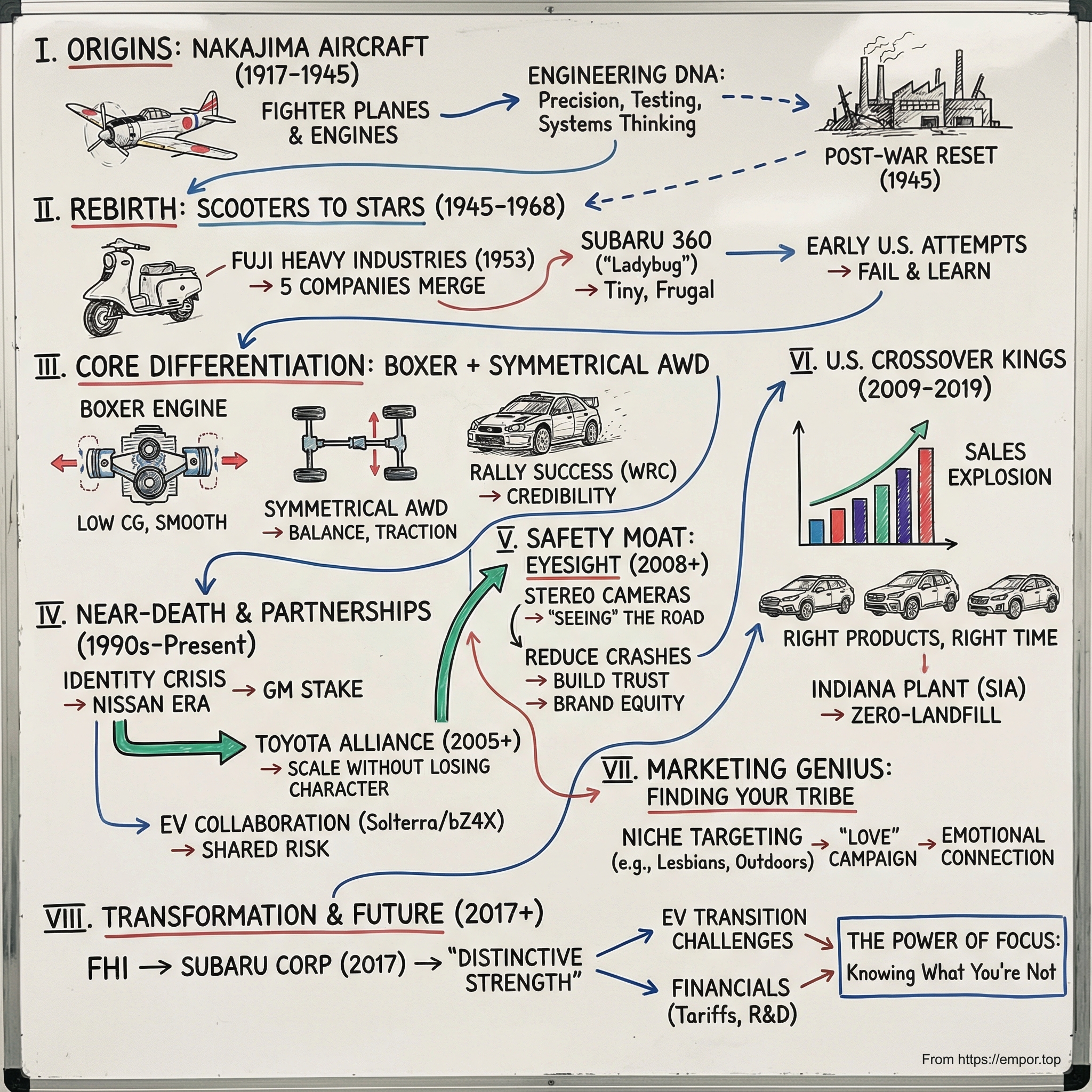 Subaru Corp. visual story map