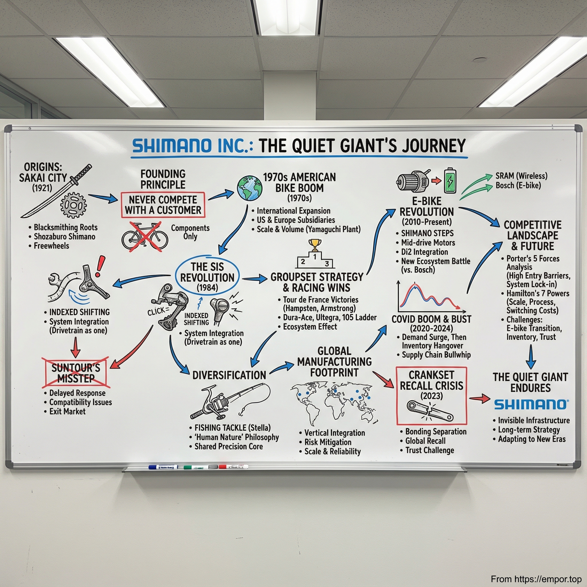 Shimano Inc. visual story map