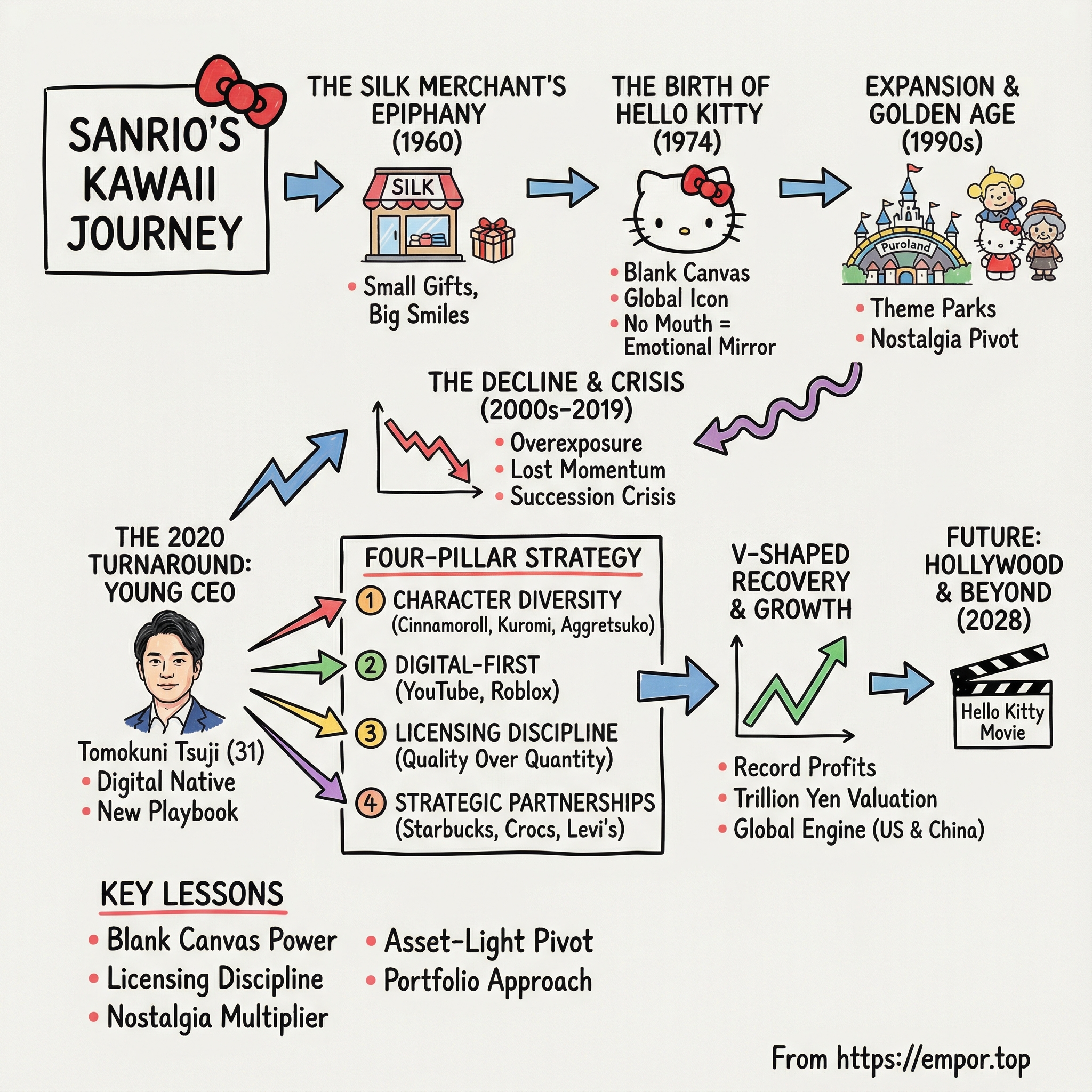 Sanrio Co. Ltd. visual story map