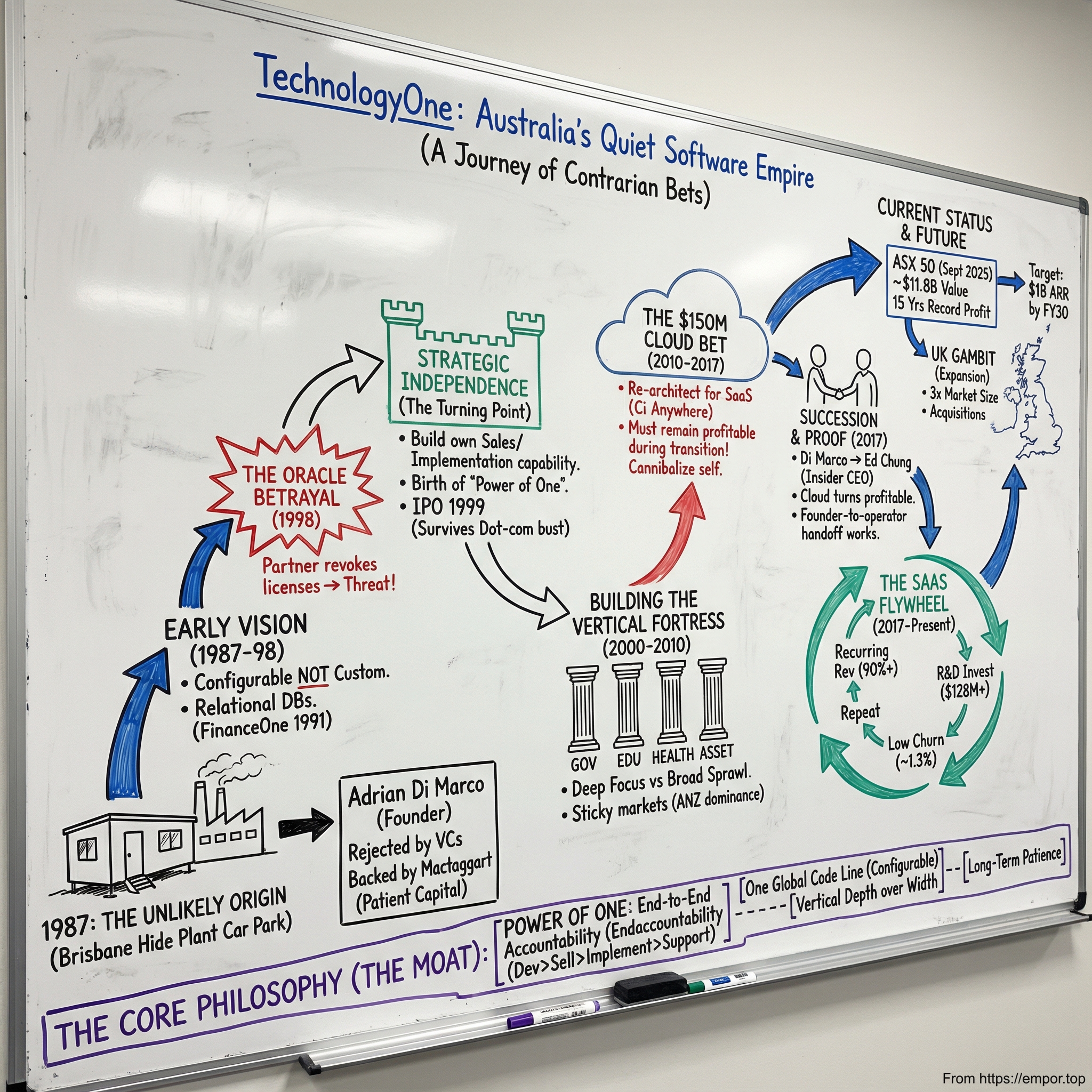 Technology One Ltd. visual story map