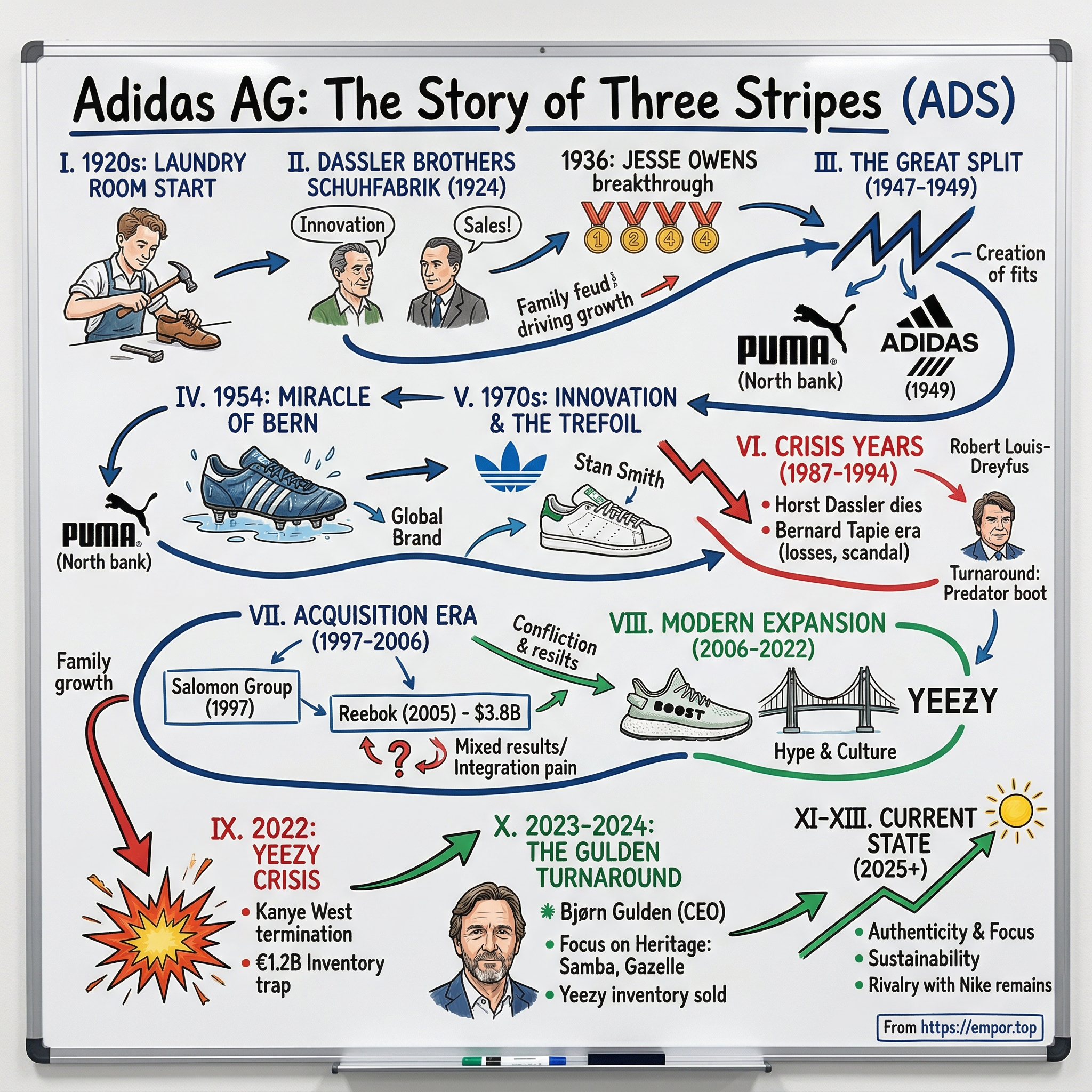 Adidas AG visual story map