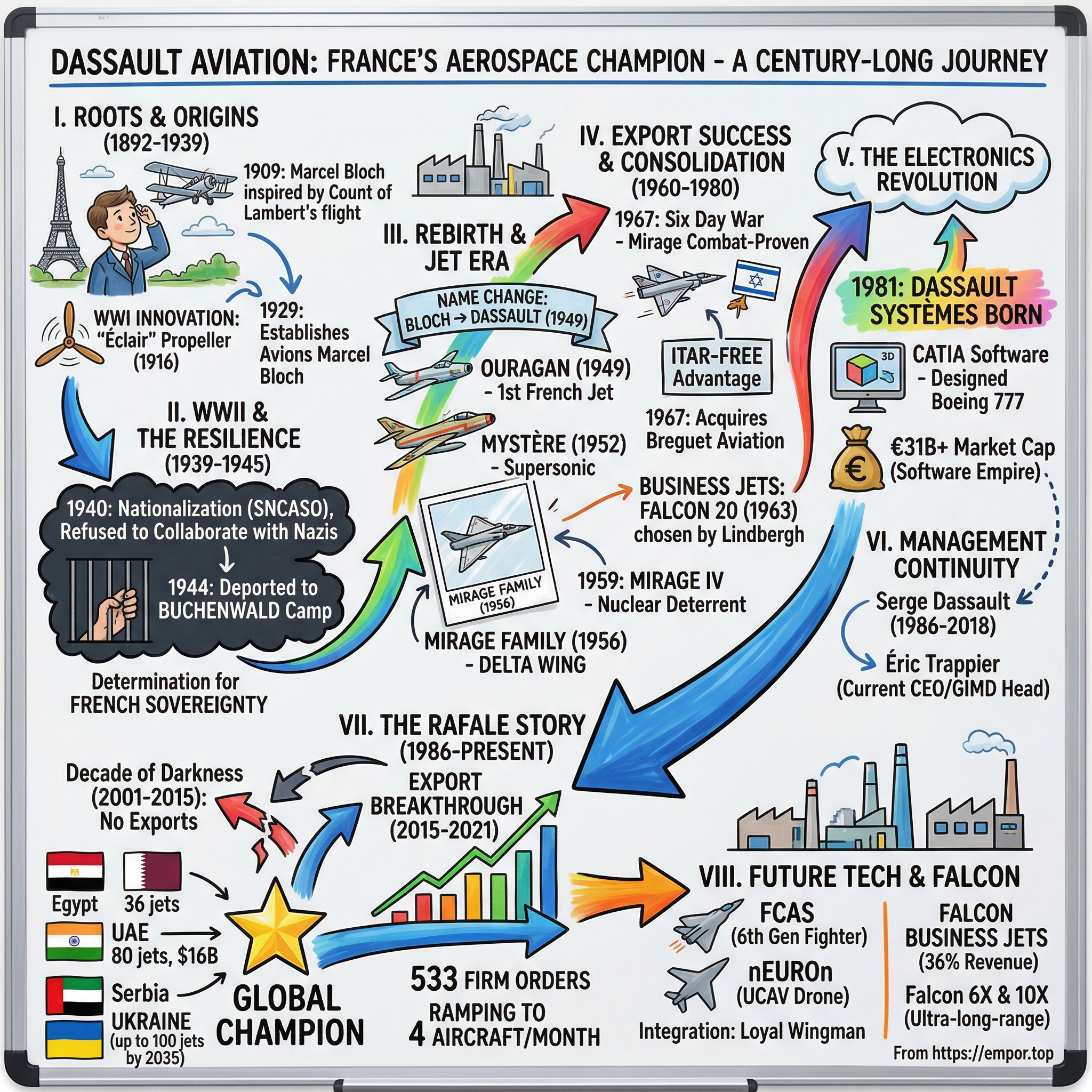 Dassault Aviation visual story map
