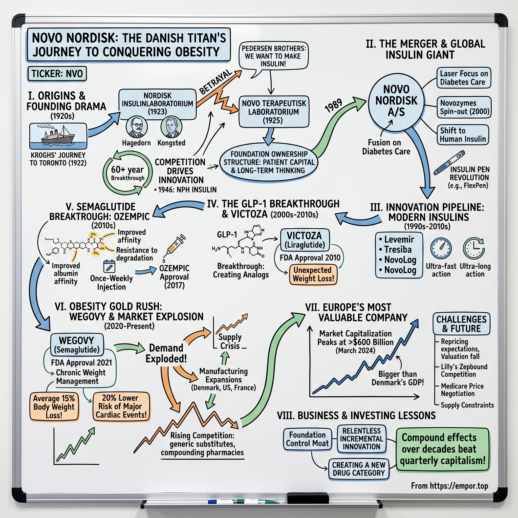 Novo Nordisk A/S visual story map