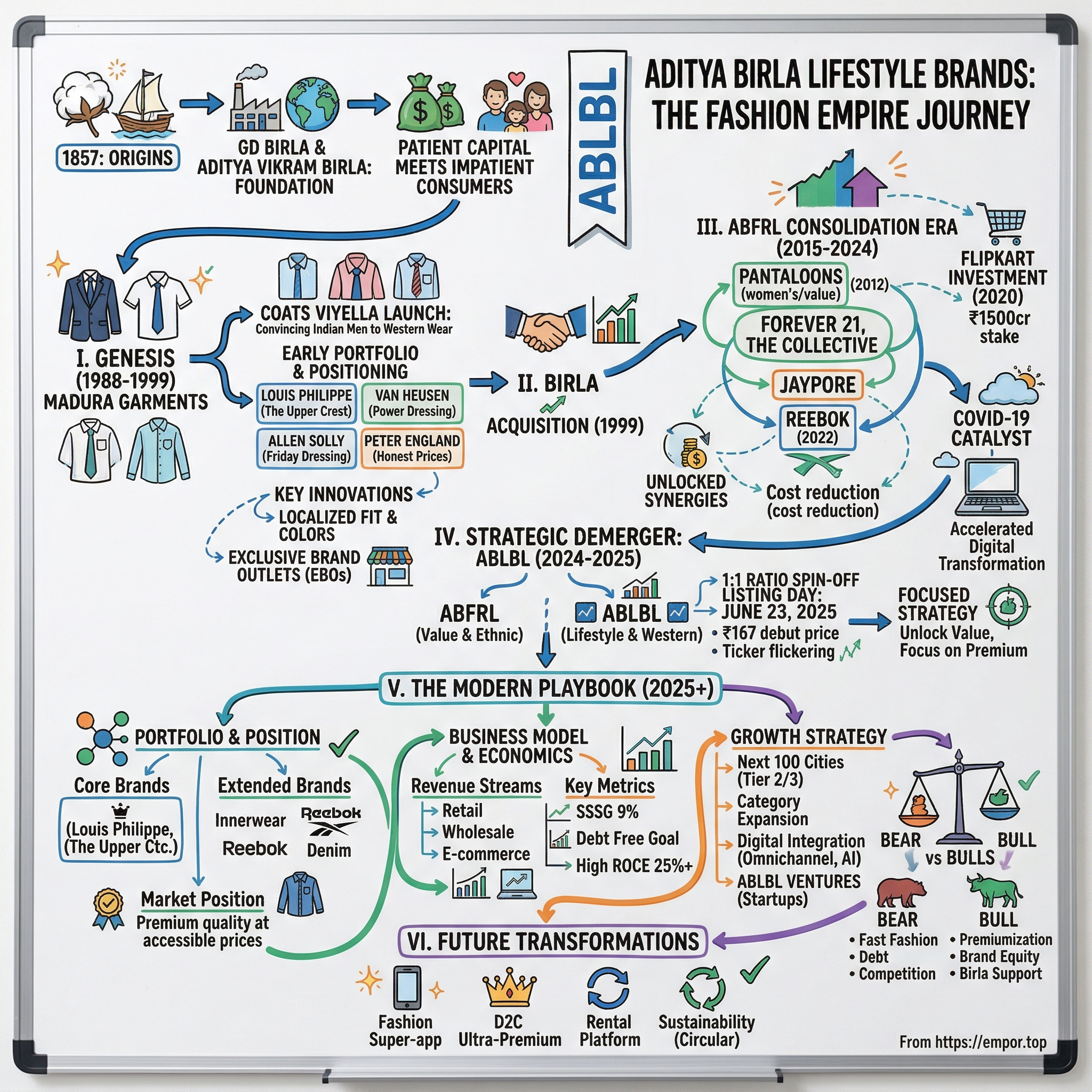 Aditya Birla Lifestyle Brands visual story map