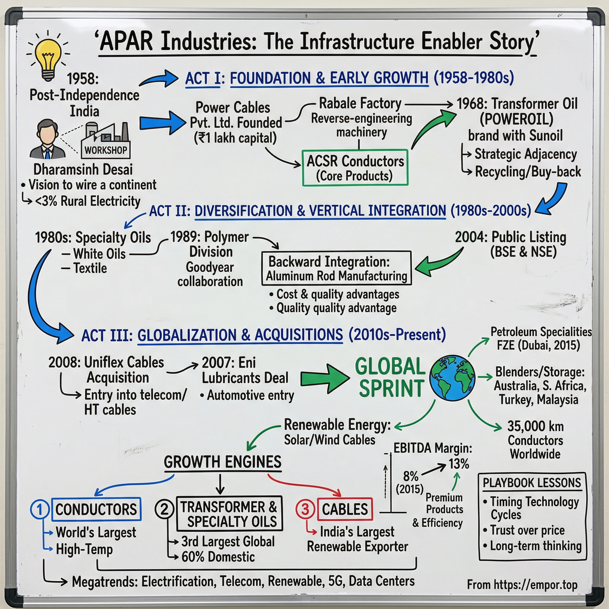 Apar Industries visual story map