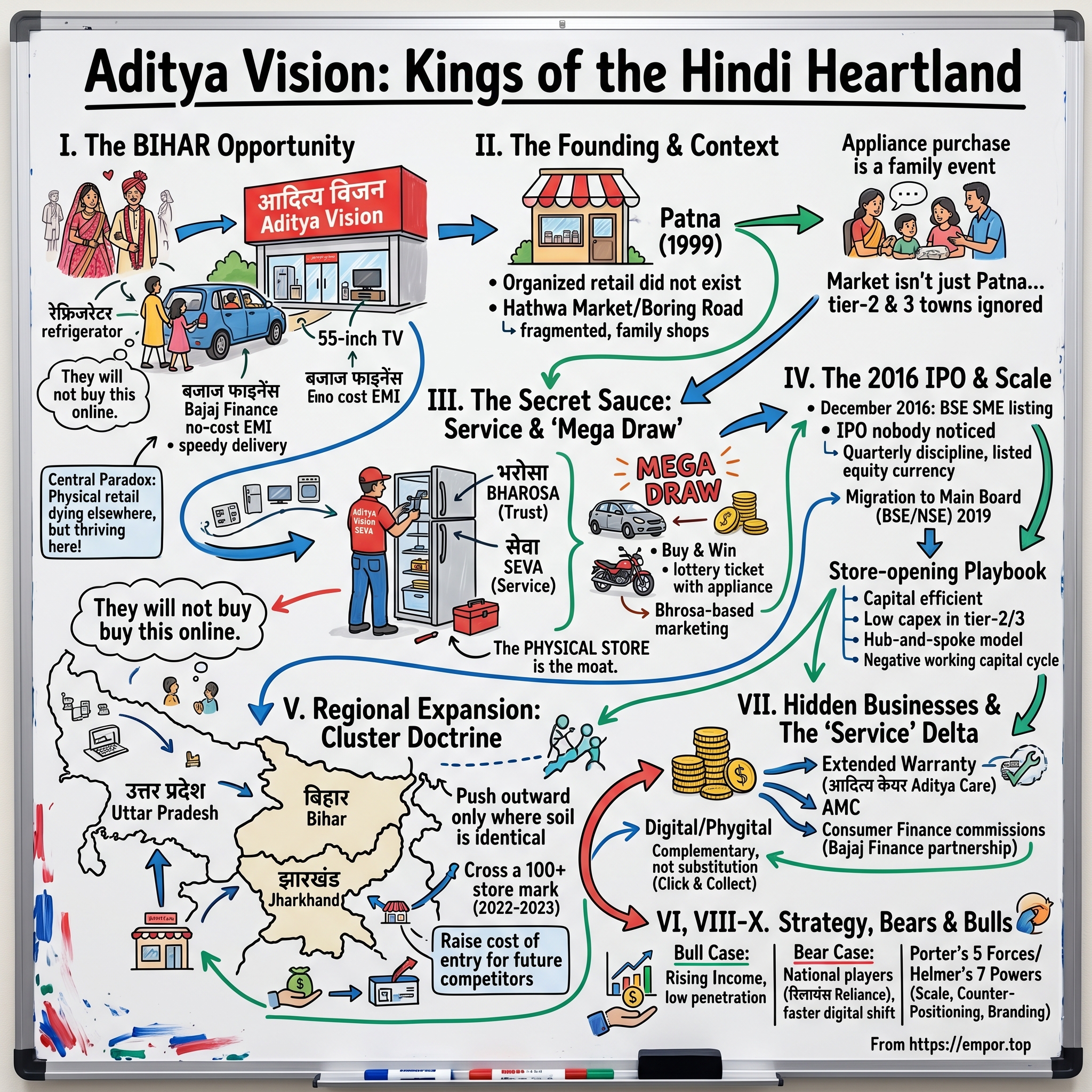 Aditya Vision Ltd. visual story map