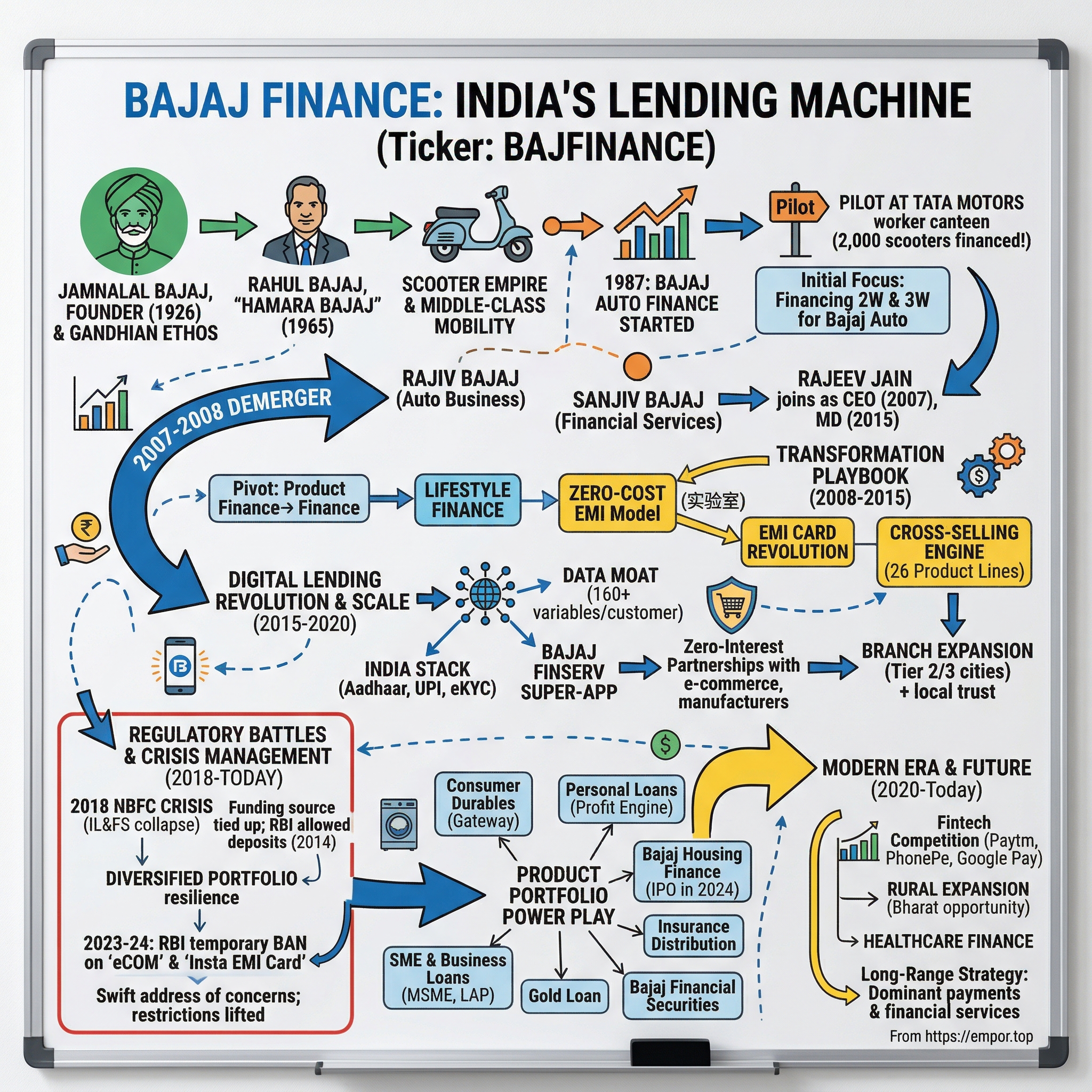 Bajaj Finance visual story map