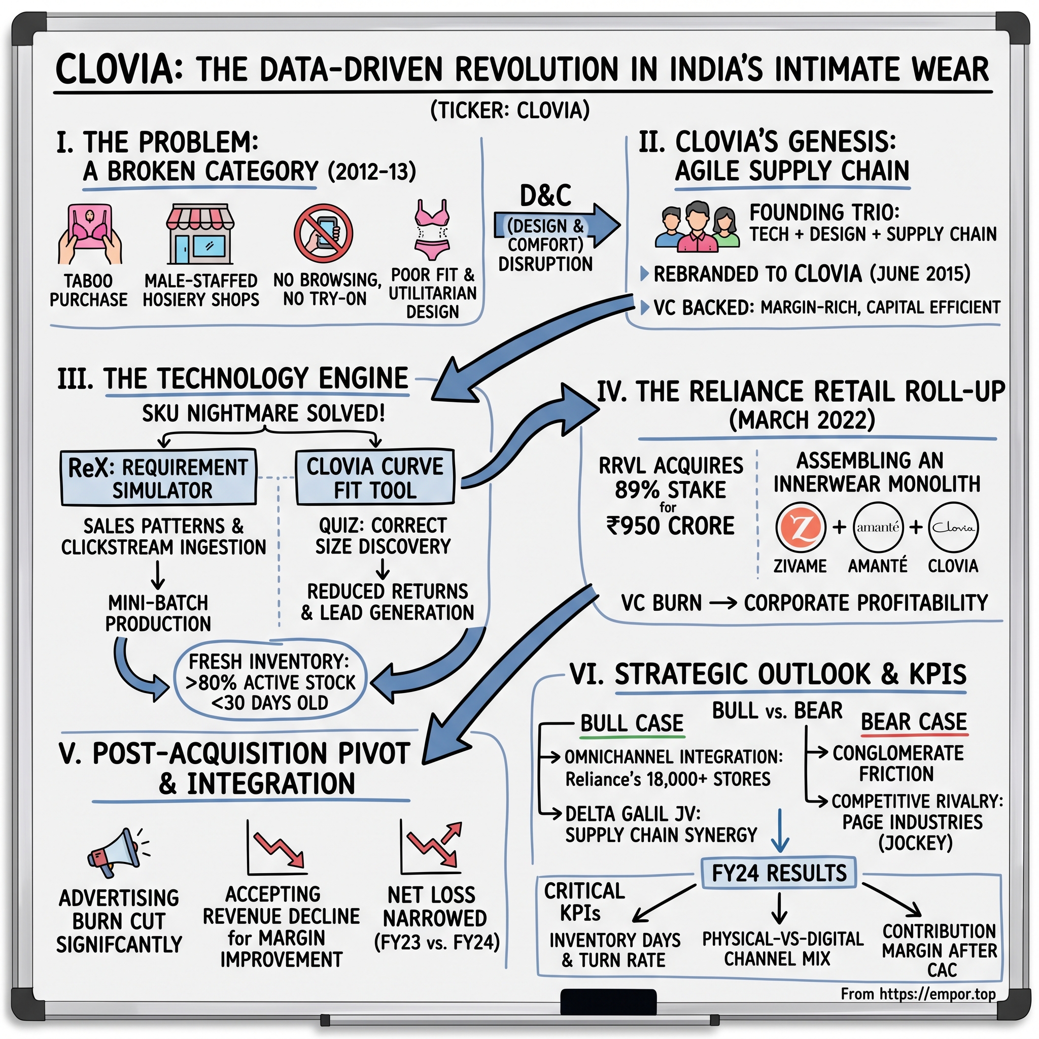 Clovia visual story map