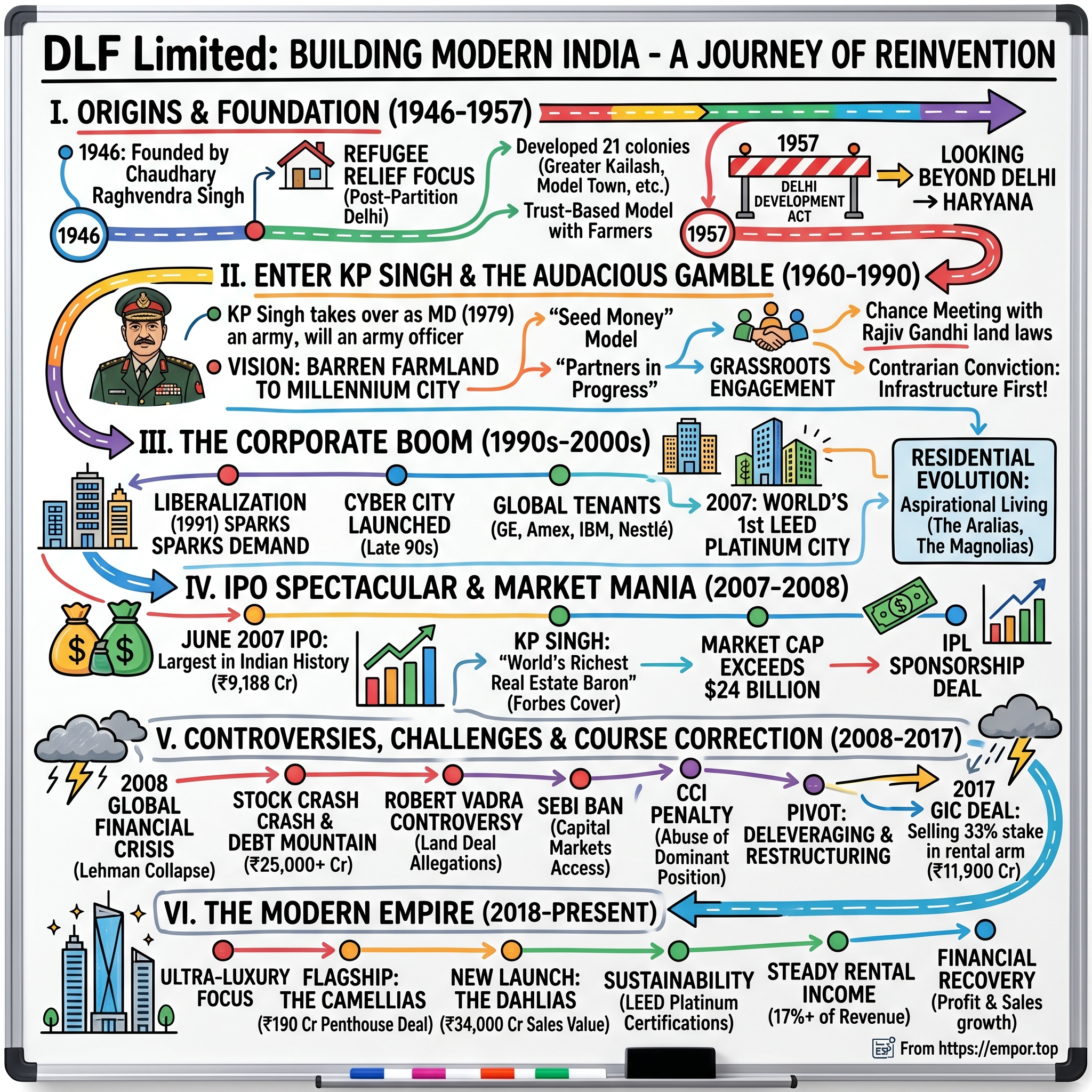 DLF Limited visual story map