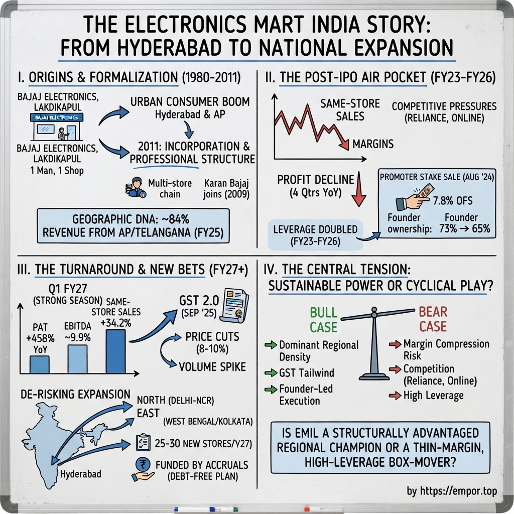 Electronics Mart India Limited visual story map