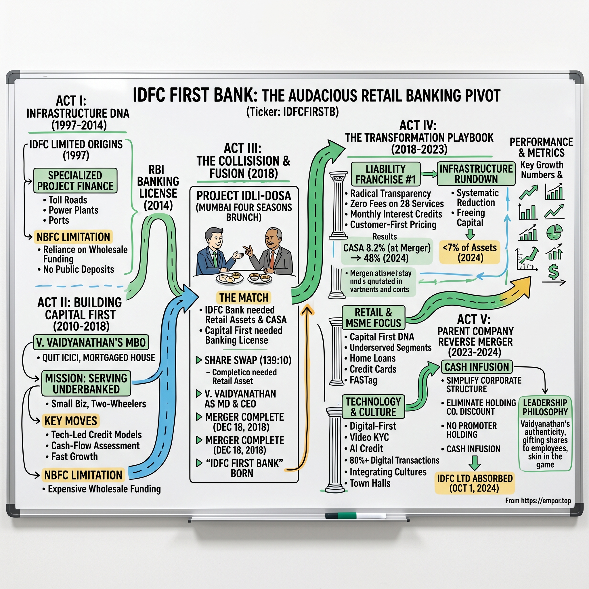 IDFC First Bank visual story map