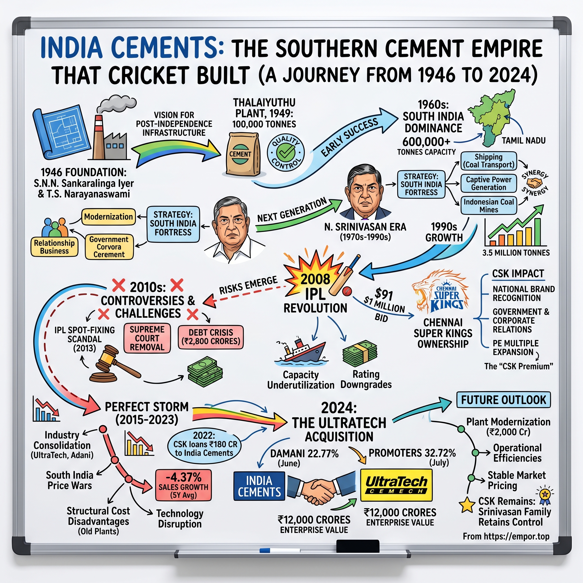 The India Cements visual story map