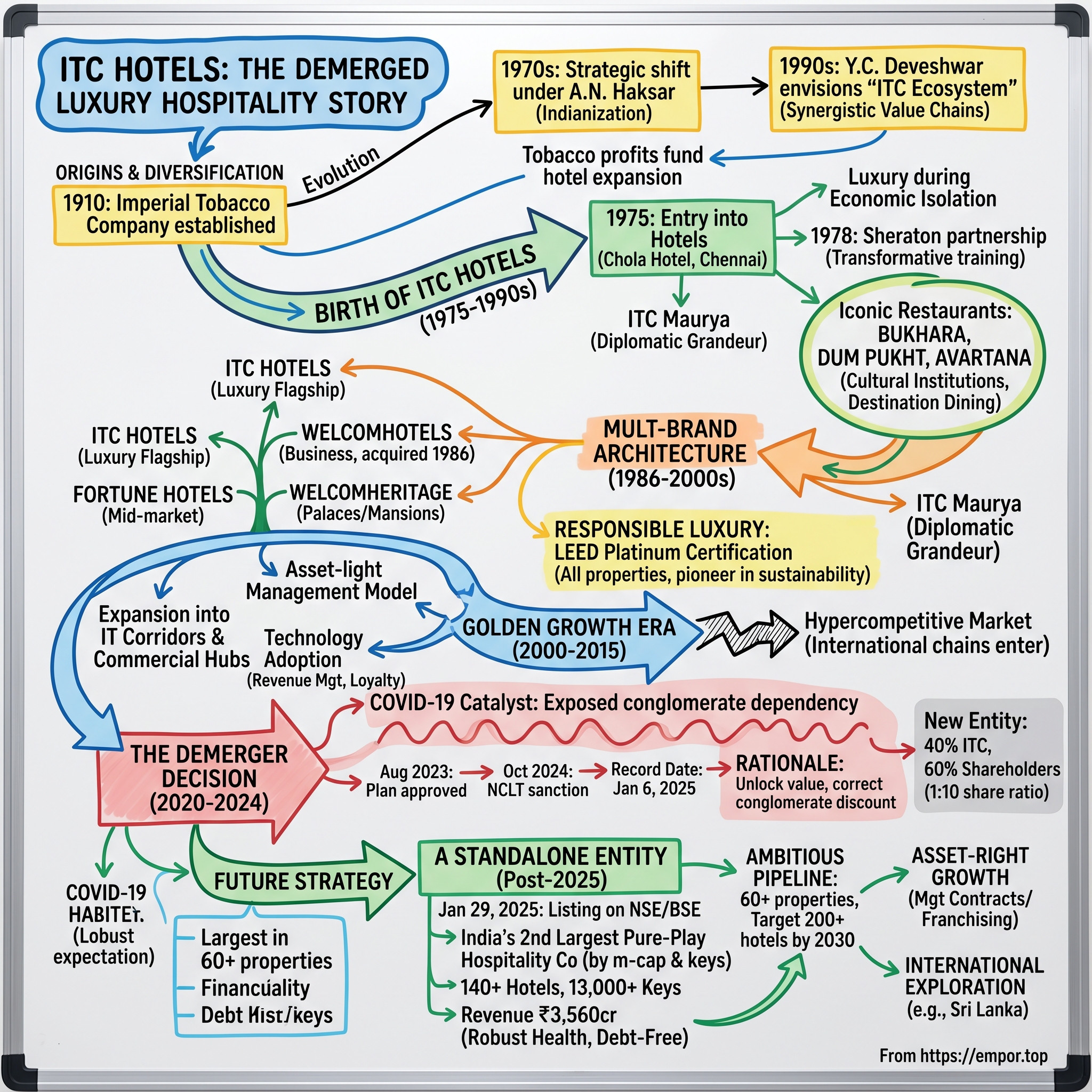 ITC Hotels visual story map
