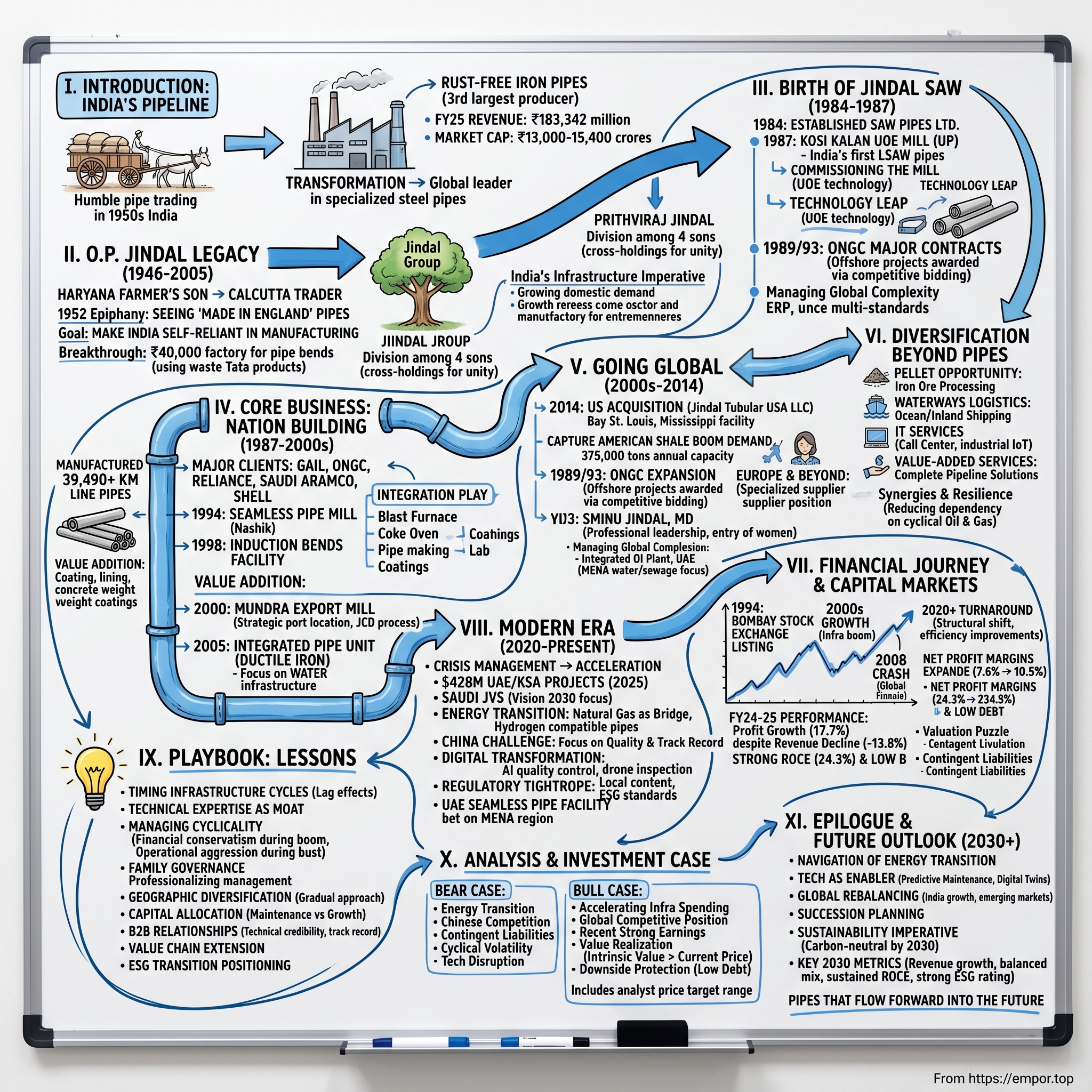 Jindal Saw visual story map