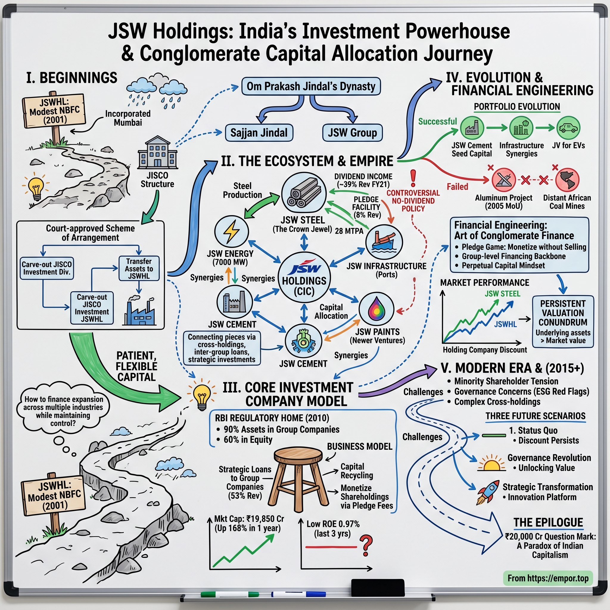 JSW Holdings visual story map