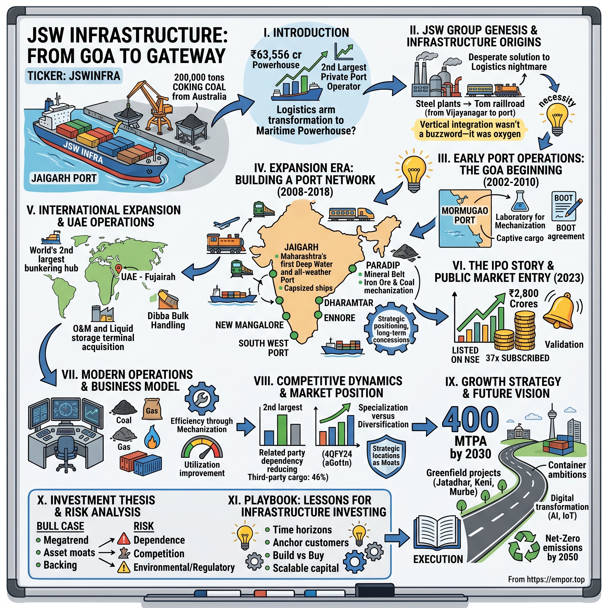 JSW Infrastructure visual story map