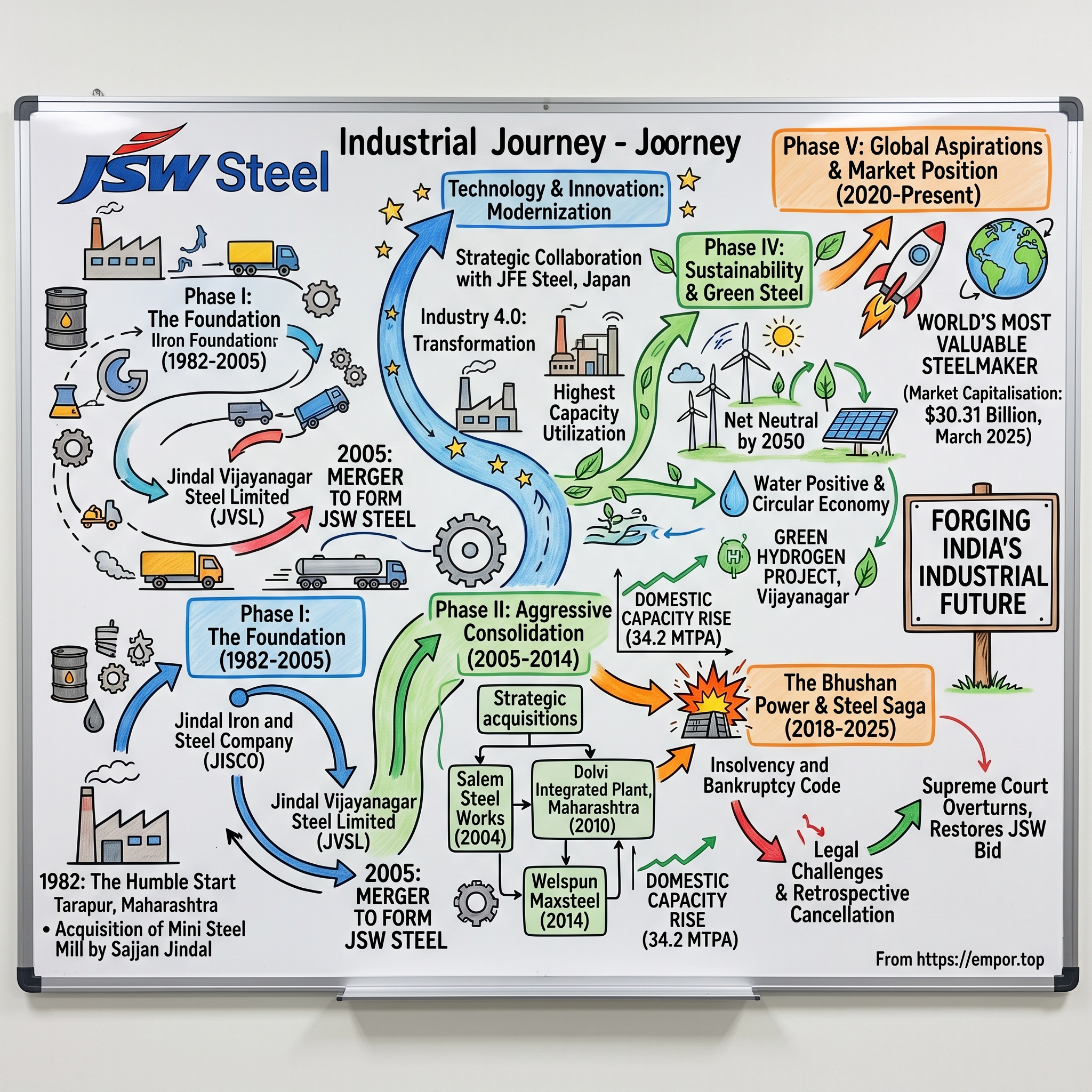 JSW Steel visual story map
