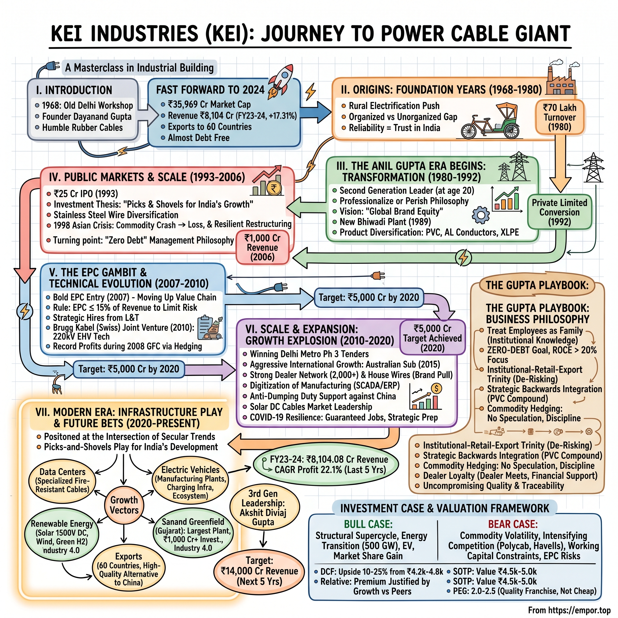 KEI Industries visual story map