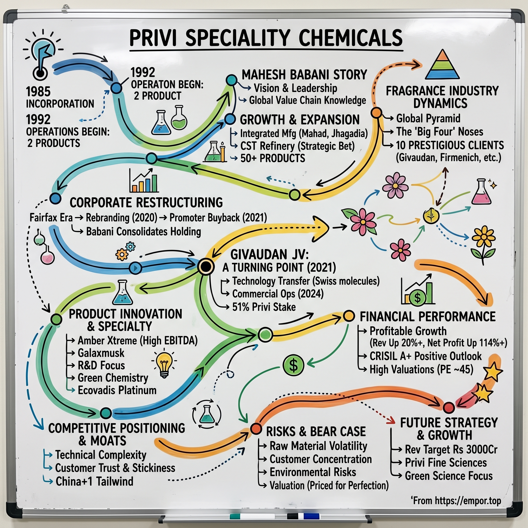 Privi Speciality Chemicals visual story map