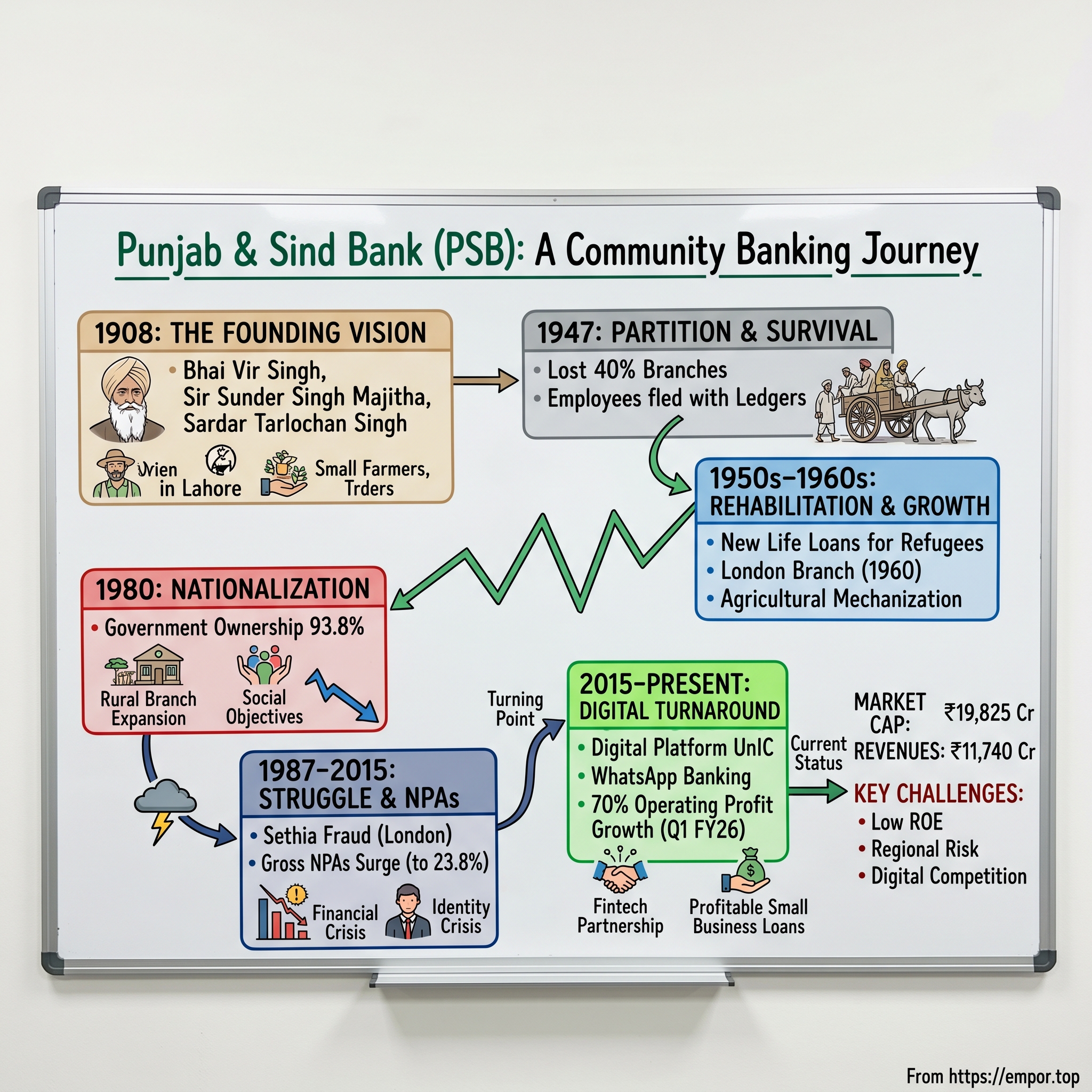 Punjab & Sind Bank visual story map