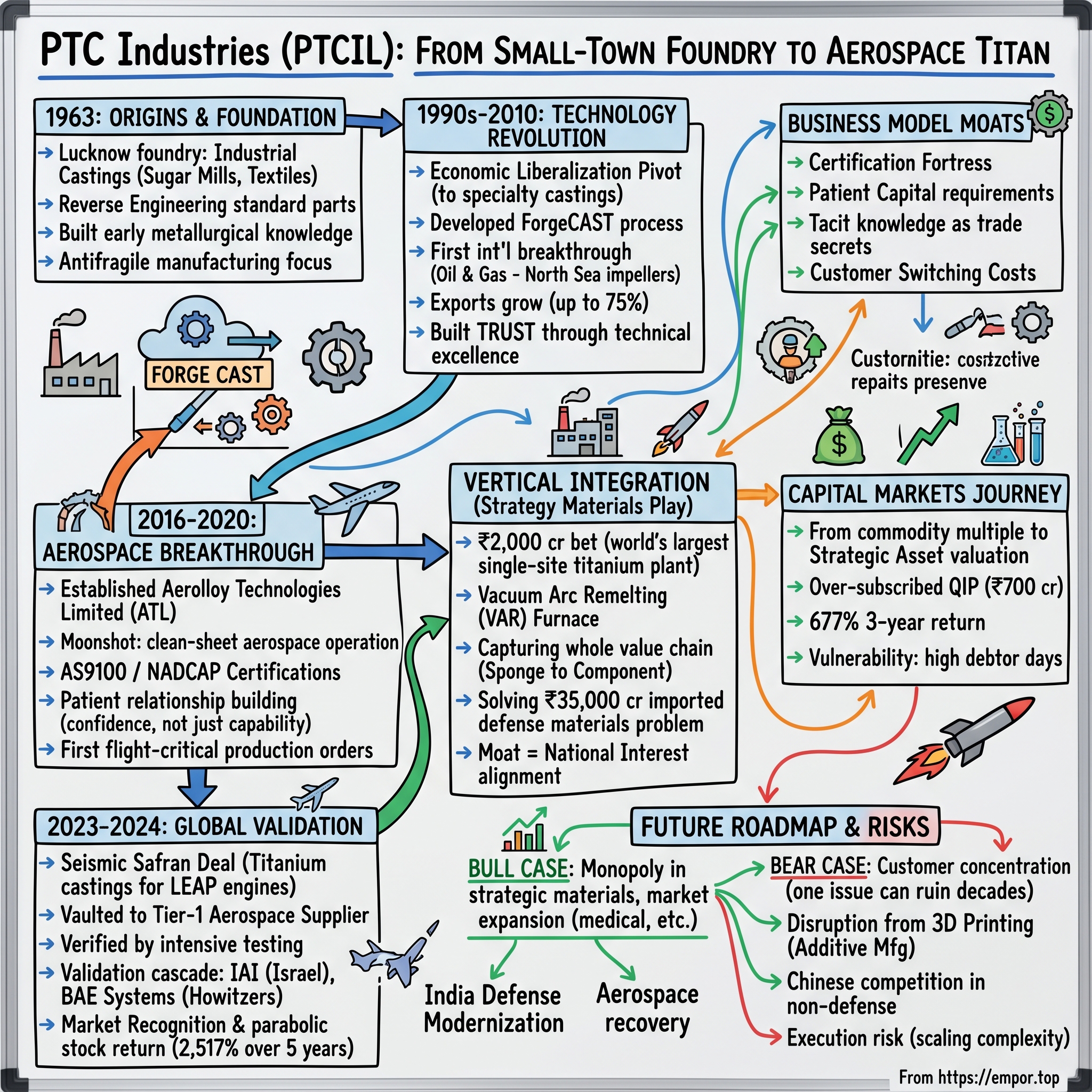 PTC Industries visual story map