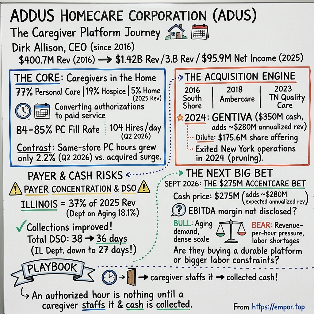 Addus HomeCare visual story map