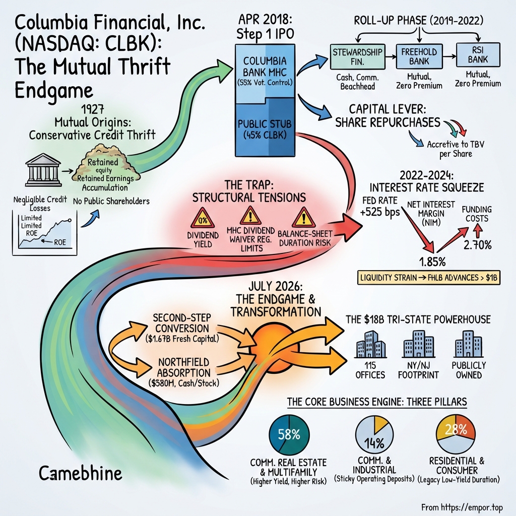 Columbia Financial visual story map