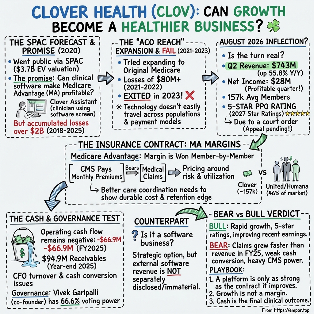 Clover Health Investments visual story map