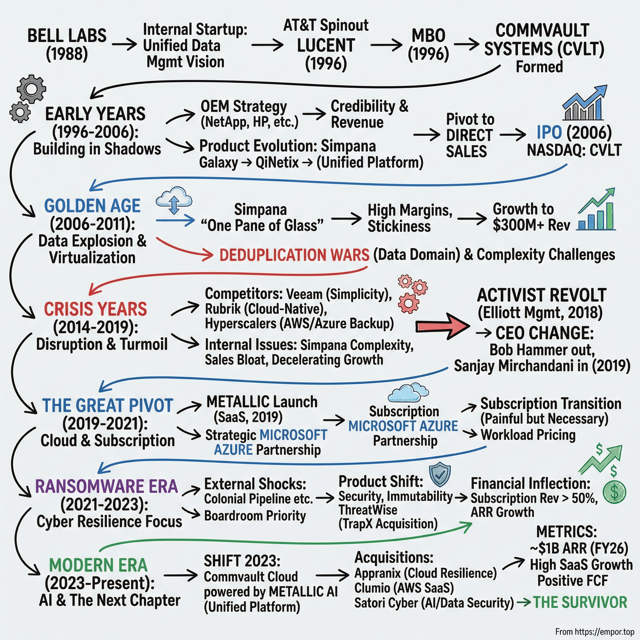 Commvault Systems visual story map