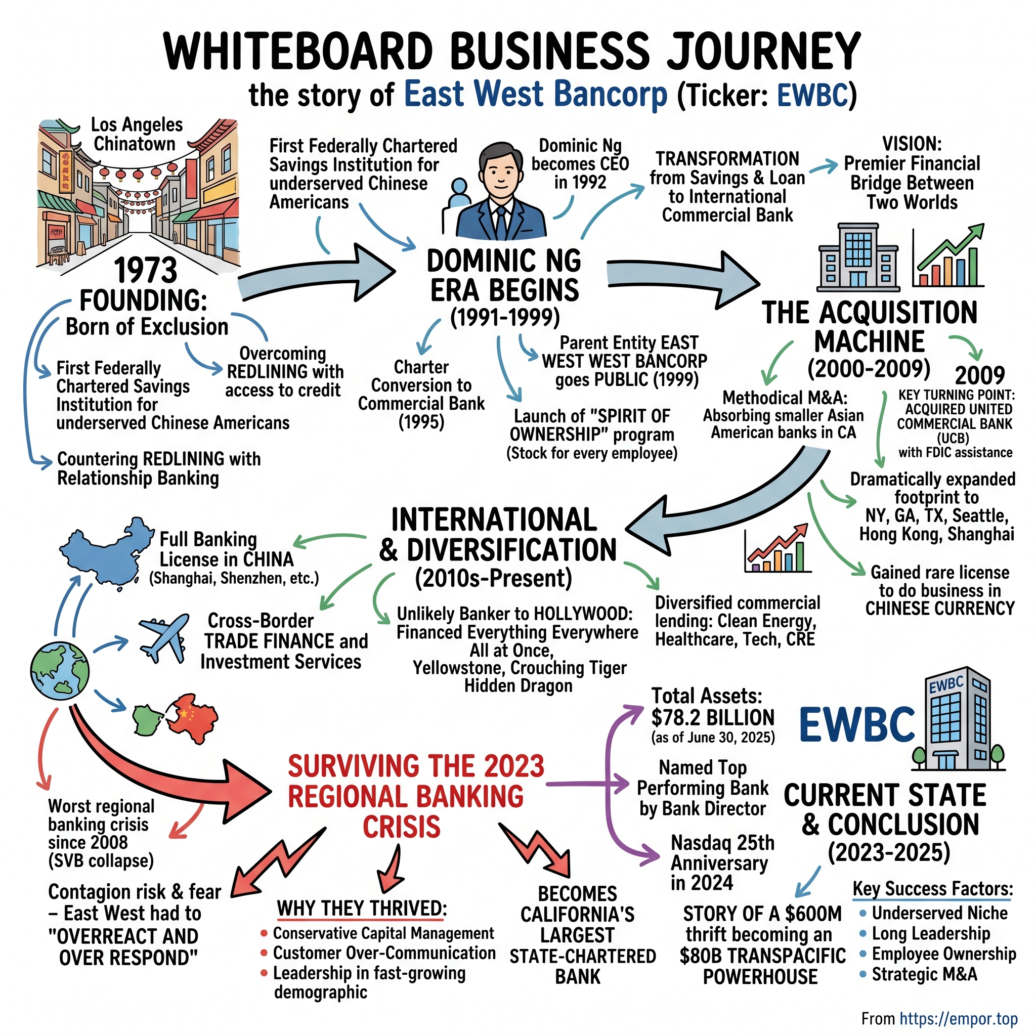 East West Bancorp visual story map