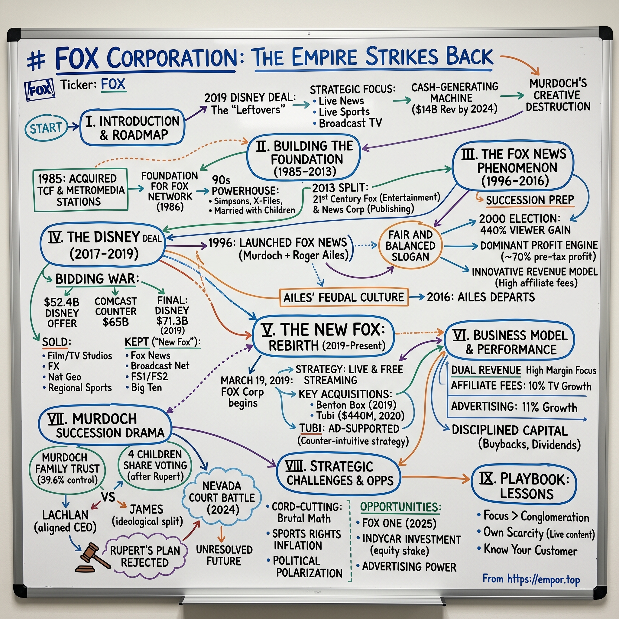Fox Corporation visual story map