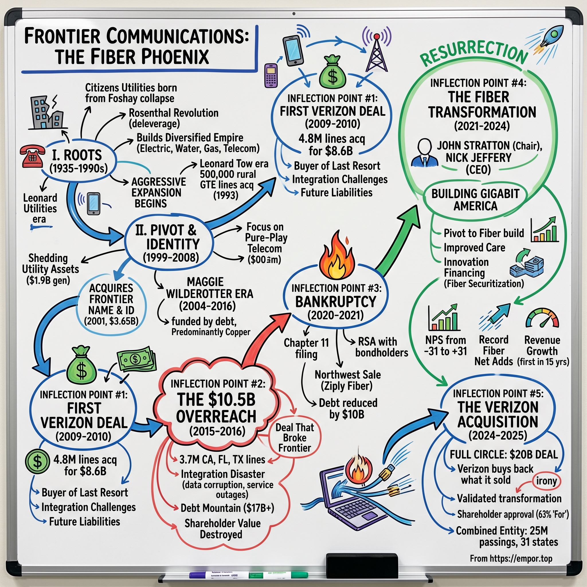 Frontier Communications Parent visual story map