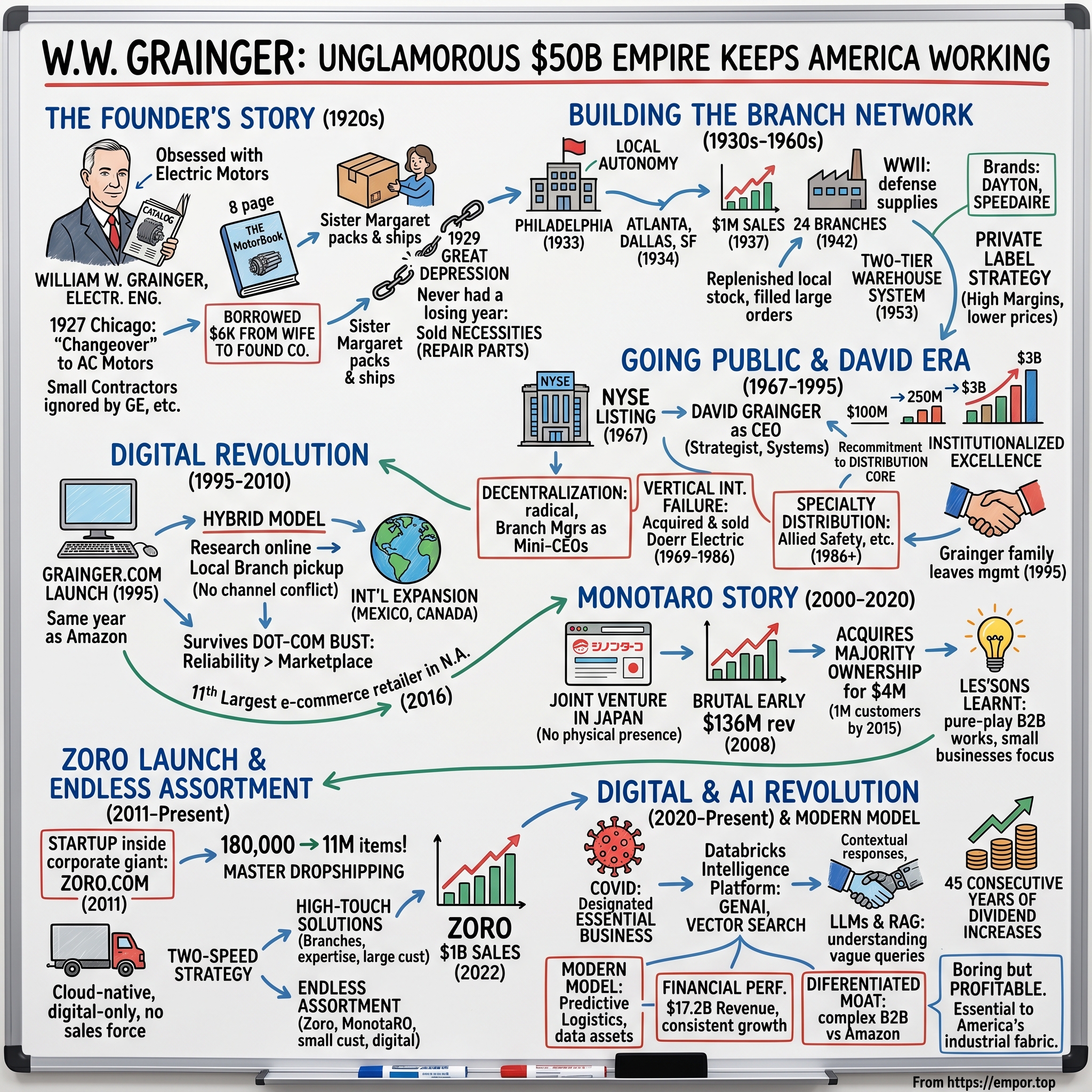W. W. Grainger visual story map