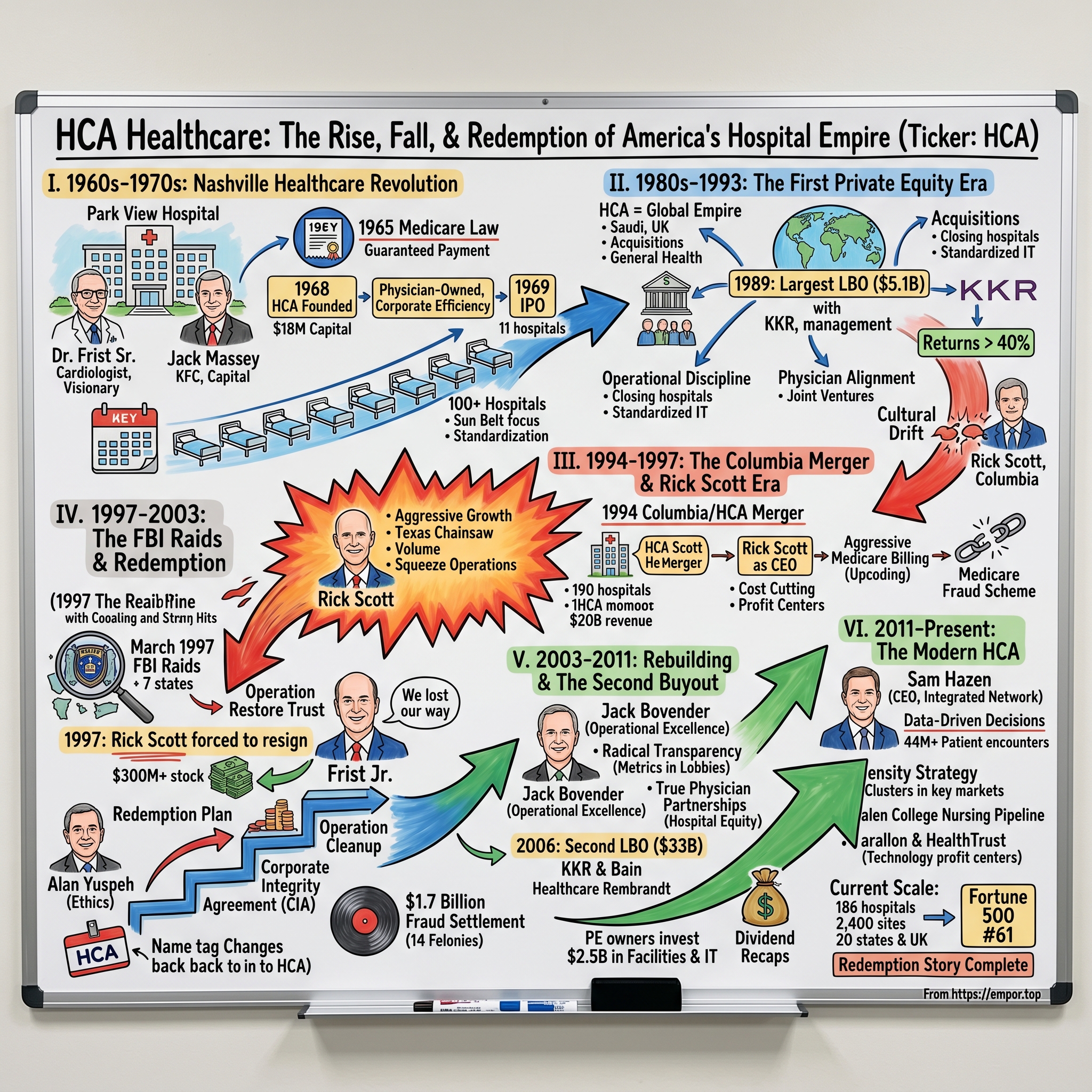 HCA Healthcare visual story map
