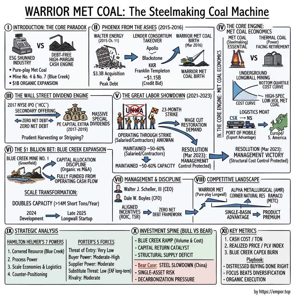 Warrior Met Coal visual story map