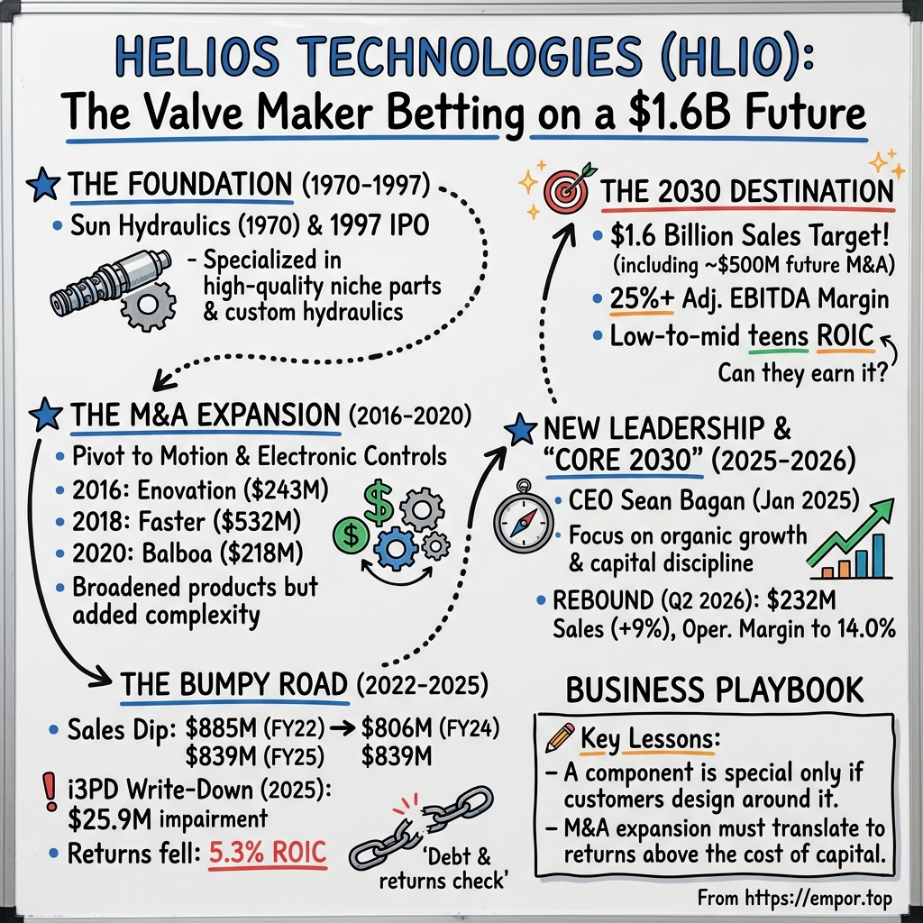 Helios Technologies visual story map