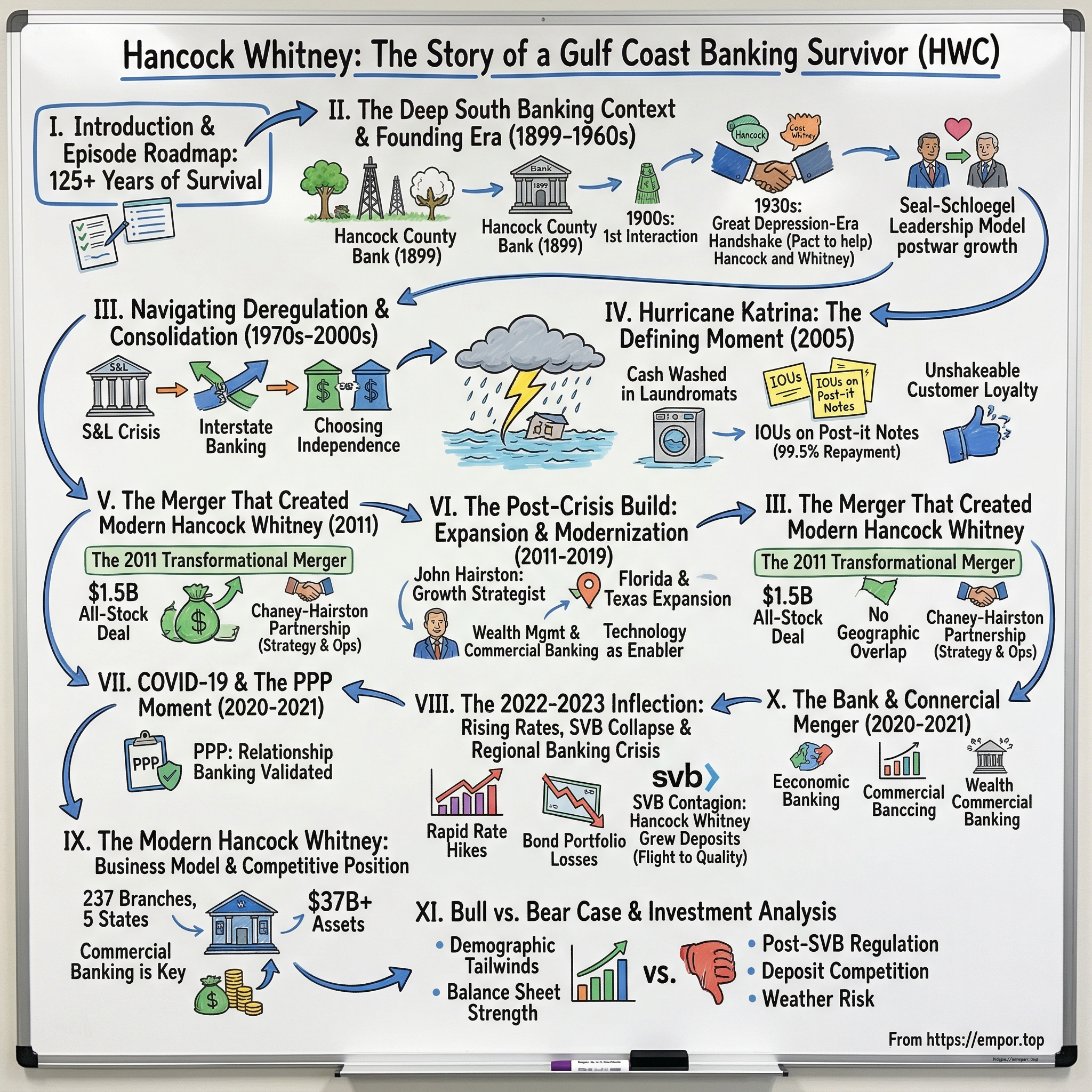 Hancock Whitney visual story map