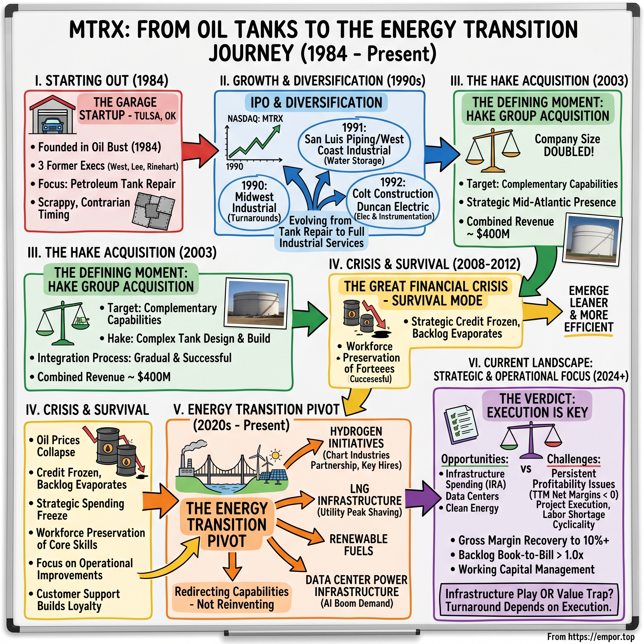 Matrix Service Company visual story map