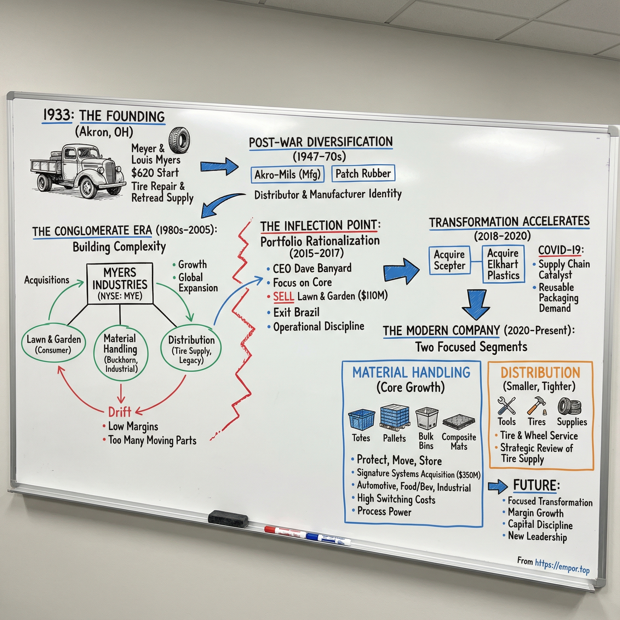 Myers Industries visual story map