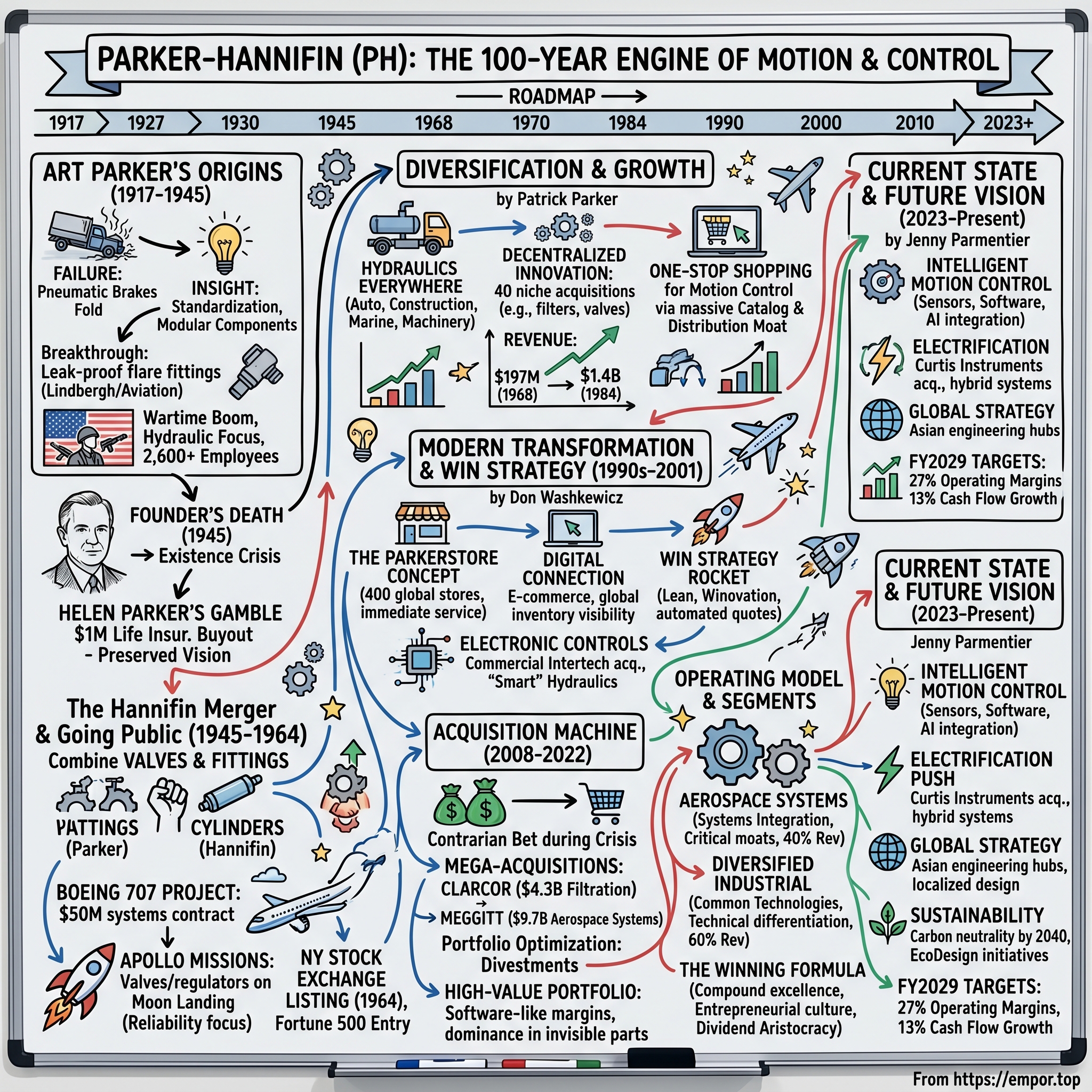 Parker-Hannifin visual story map