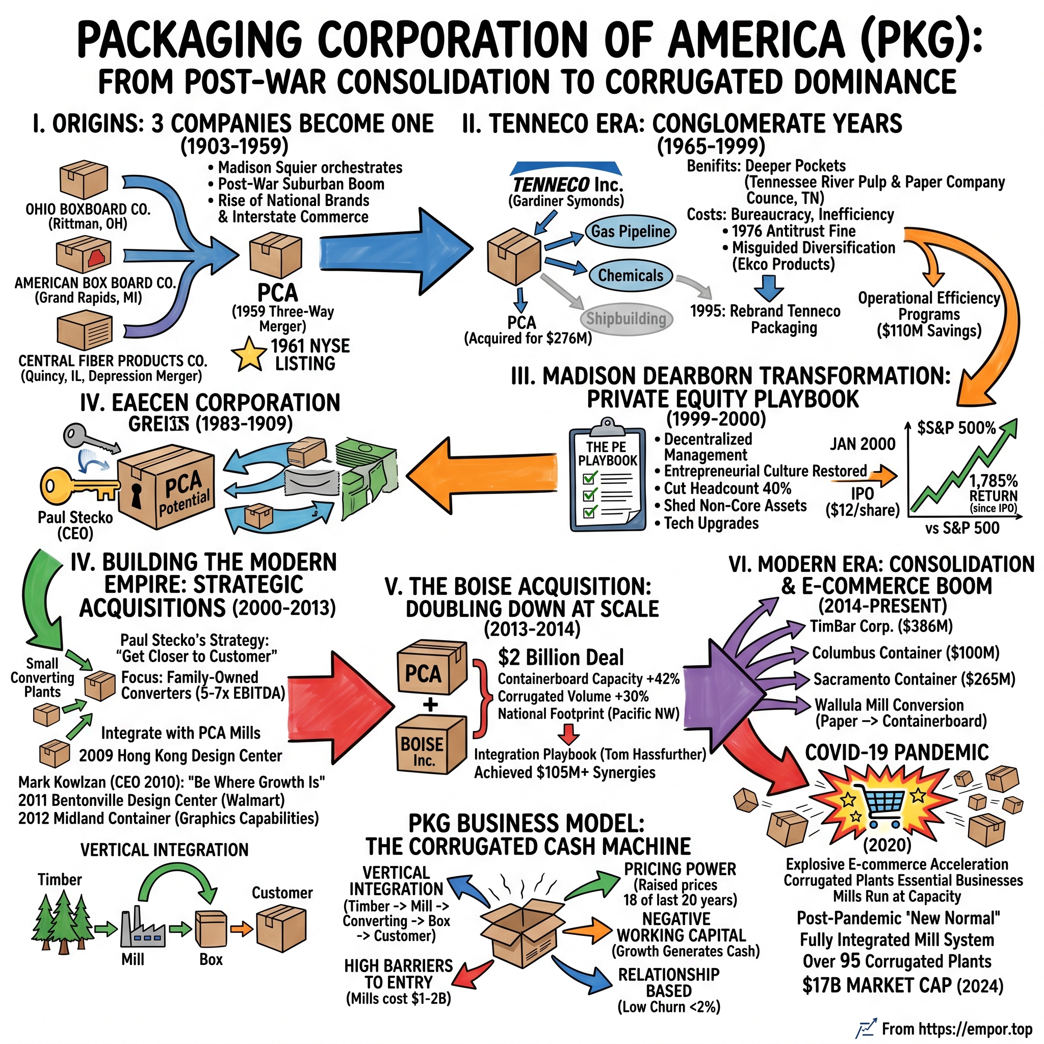 Packaging Corporation of America visual story map