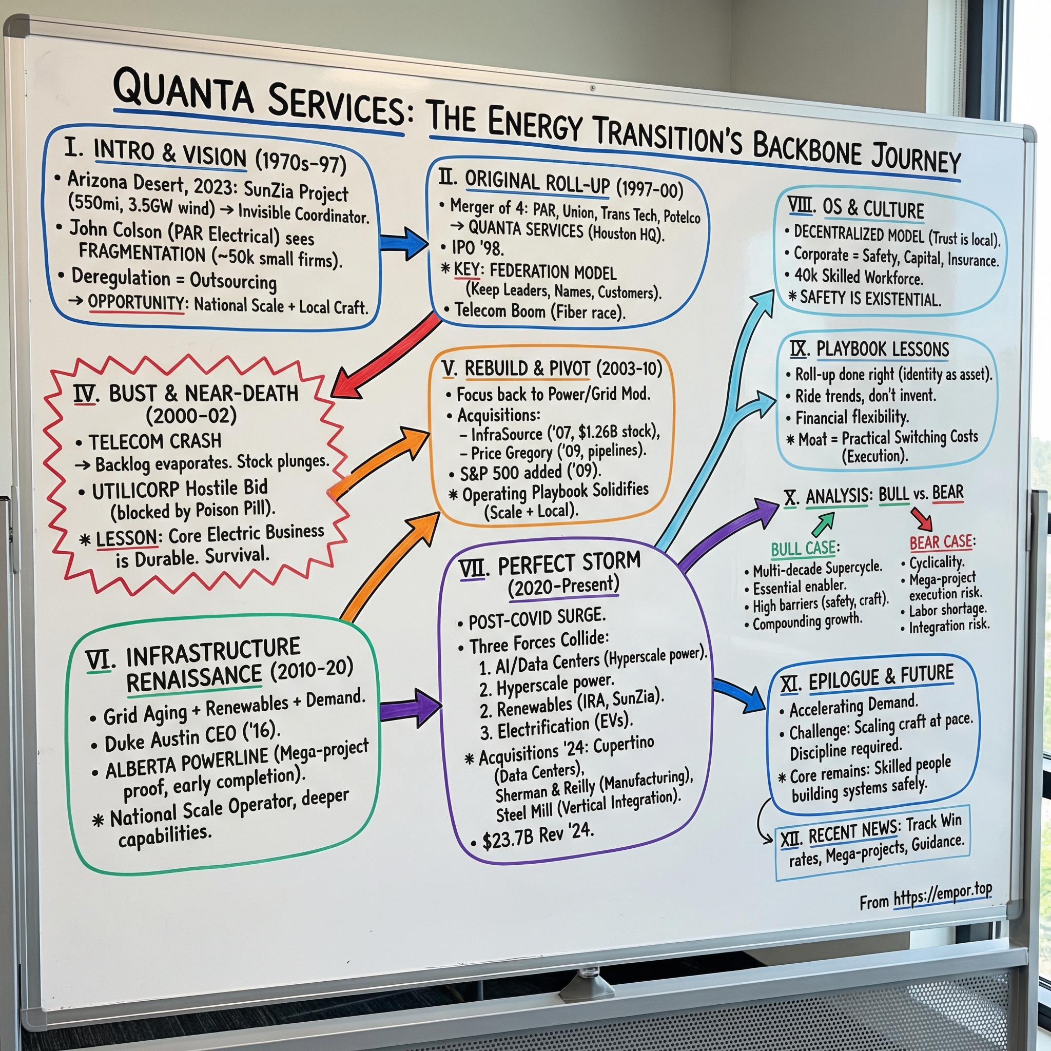 Quanta Services visual story map