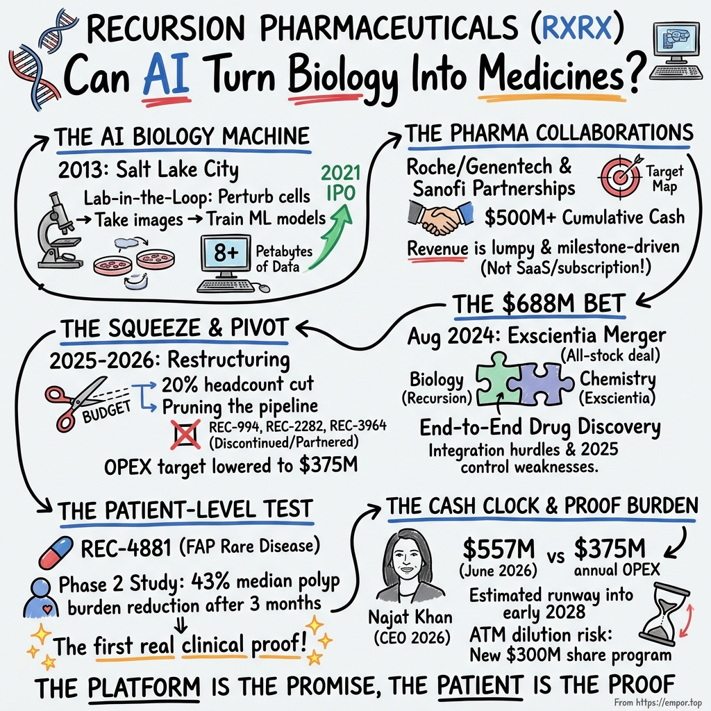 Recursion Pharmaceuticals visual story map