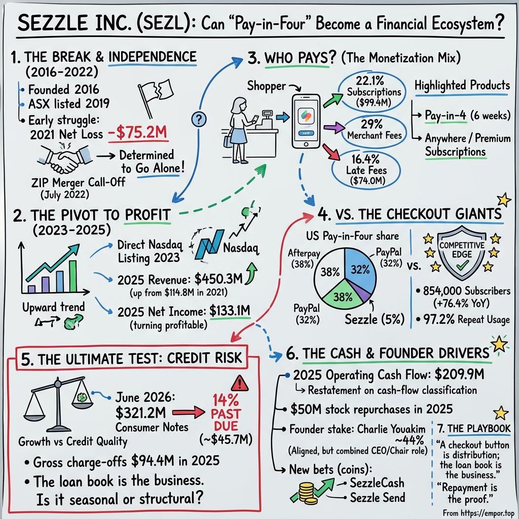 Sezzle visual story map